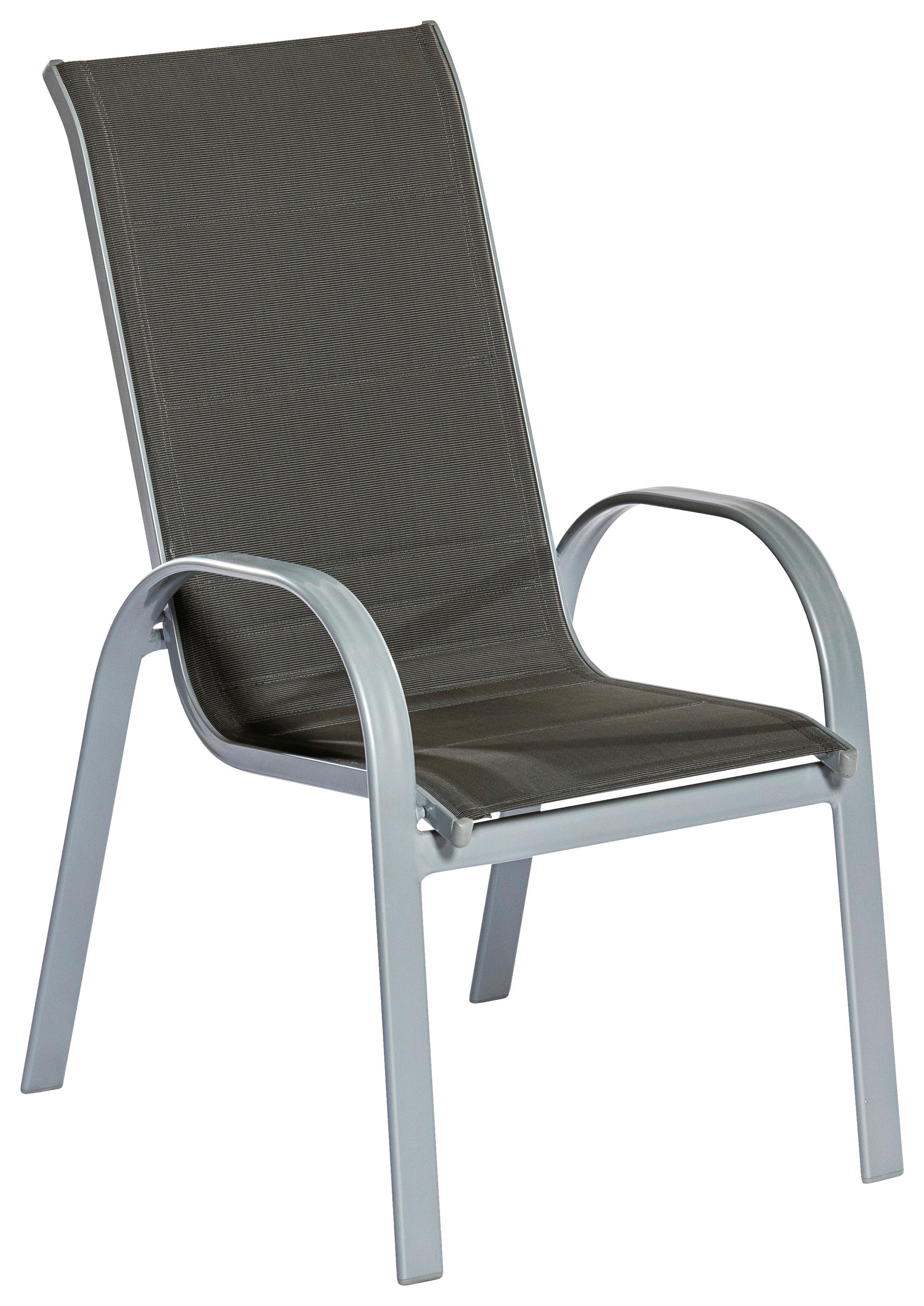 Gartensessel 2er-Set Amalfi di Lusso Anthrazit Metall - Anthrazit/Silberfarben, KONVENTIONELL, Textil/Metall (56,5/104/77cm) - Gardenson