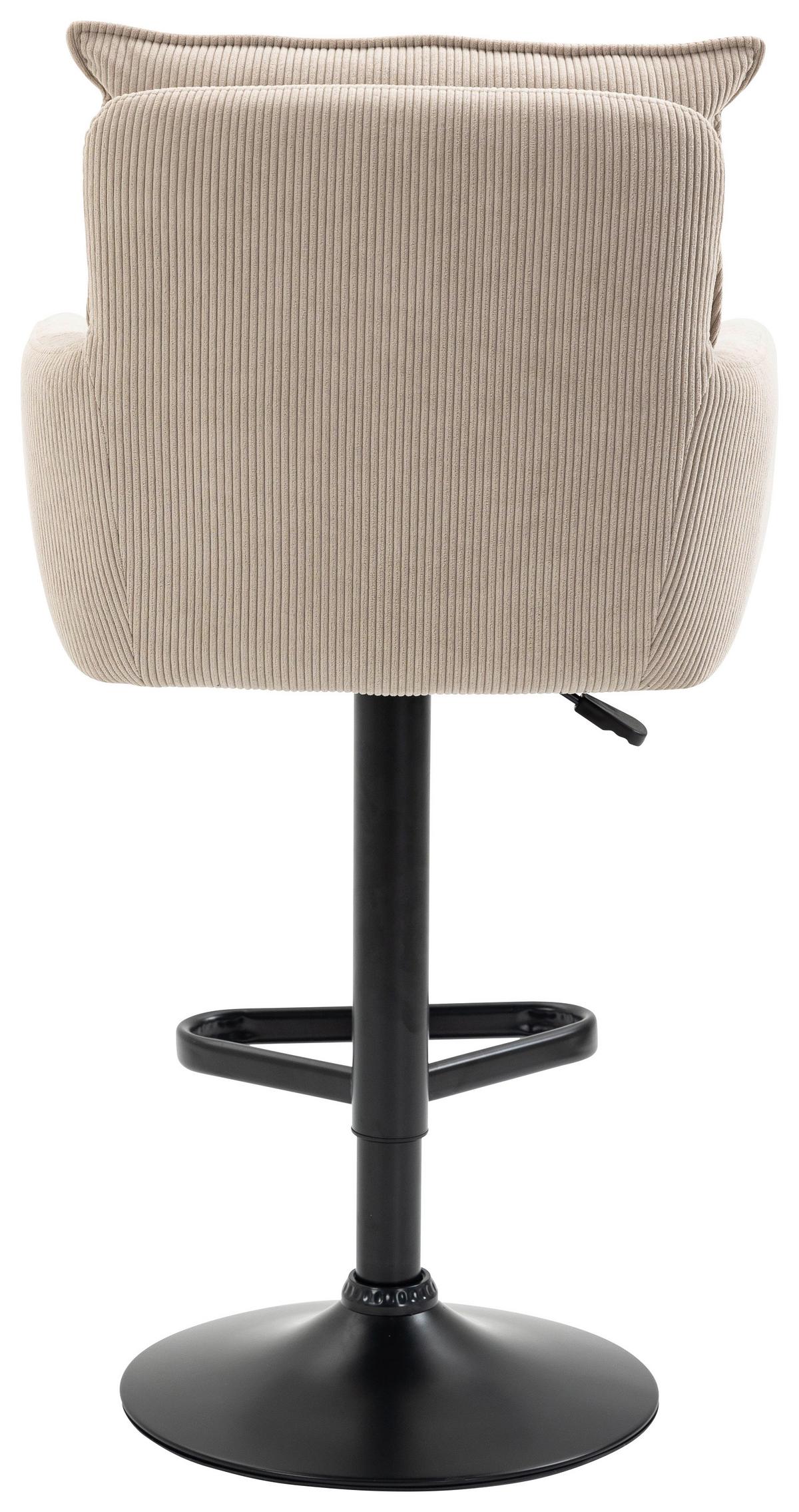 STOŁEK BAROWY POINT -EXKLUSIV- - beżowy/kremowy, Design, metal/tkanina (54/98-120/58cm) - Novel