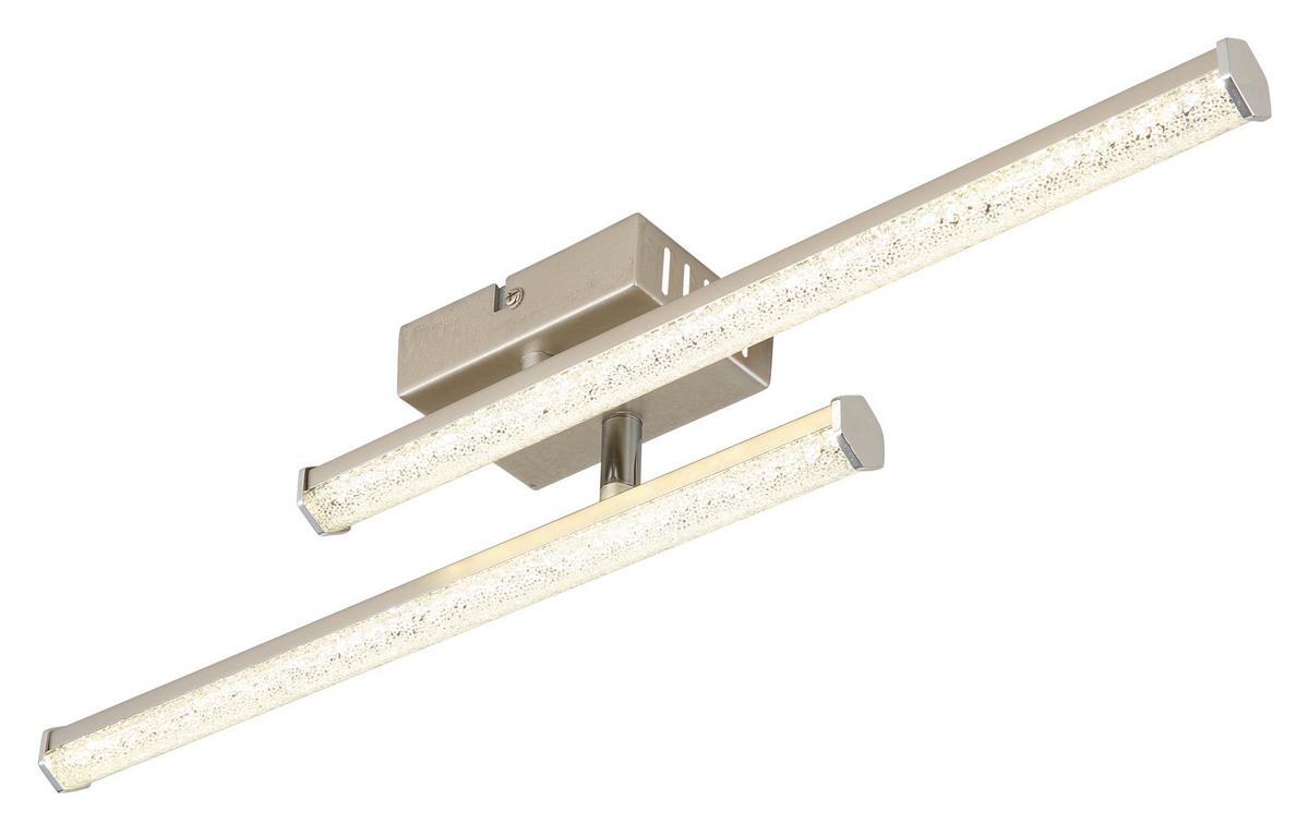 Led Stropna Svjetiljka Kirina - boje nikla/prozirno, Design, plastika (50/7/8,4cm) - Globo
