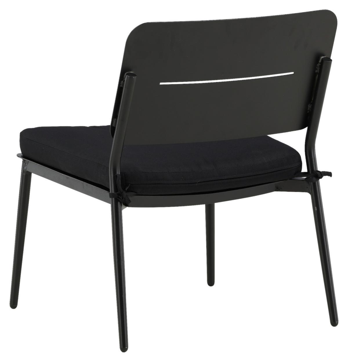 Loungesessel-2er Set Lina ca. 55x73x59 cm Schwarz - Schwarz, KONVENTIONELL, Textil/Metall (55/73/59cm) - Gardenson