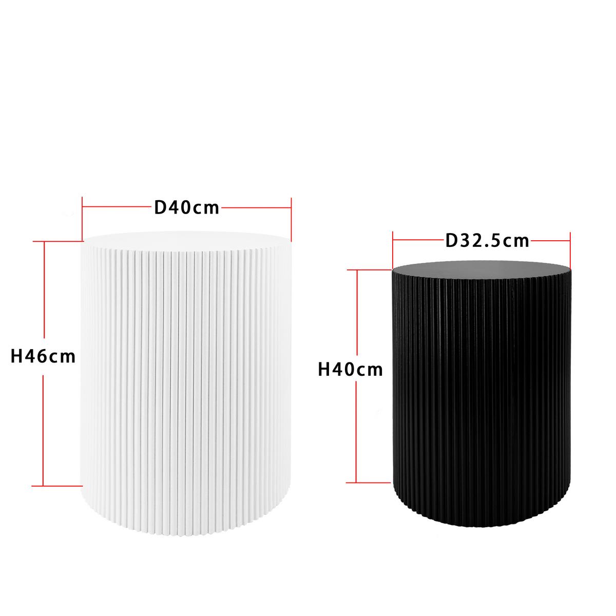 ZESTAW STOLIKÓW BOCZNYCH SELINA - czarny/biały, Trend, materiał drewnopochodny (32,5-40/32,5-40/40-46cm) - Xora