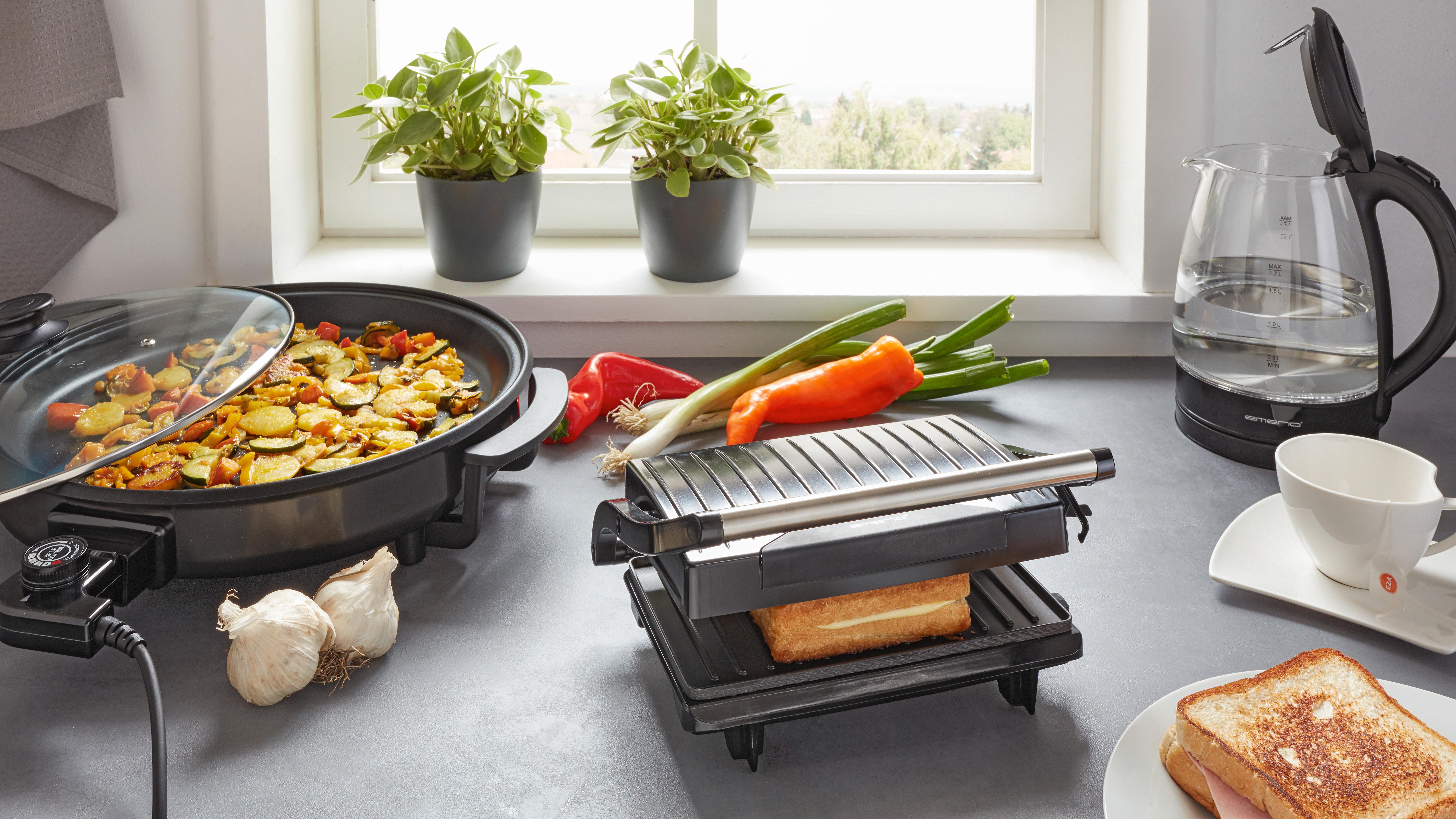 Kontaktgrill Fred - fekete, Konventionell, fém (27,9/21,8/8,6cm)
