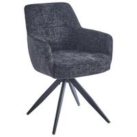 Armlehnstuhl Mavie in Dunkelgrau - Dunkelgrau/Schwarz, Modern, Textil/Metall (60/88/62cm) - Mömax