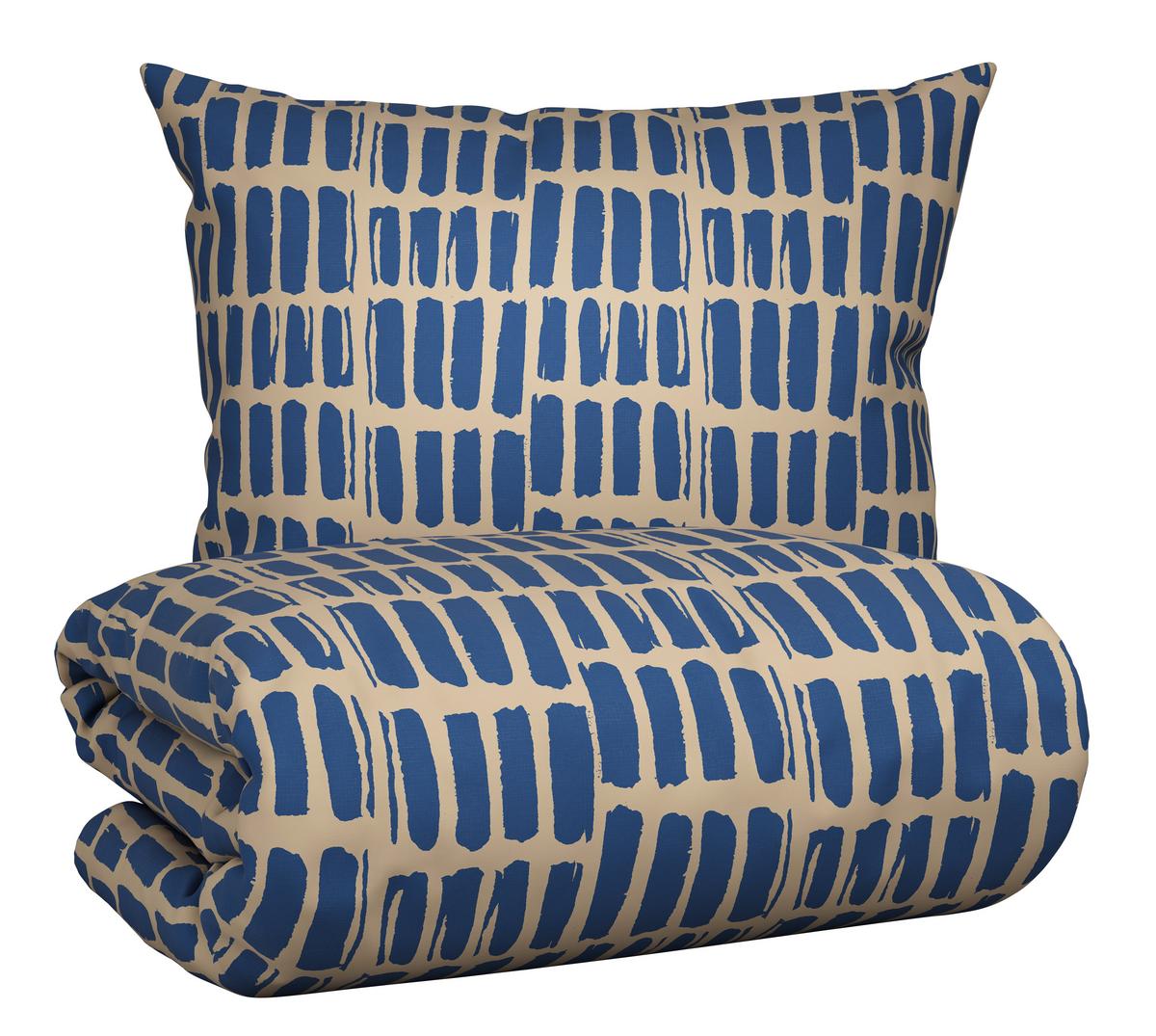 Posteljina Adam 140x200/60x80cm - bež/plava, Moderno, tekstil (140/200cm) - Mömax