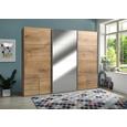 Kombischrank in Eichefarben mit Spiegel - Eichefarben/Alufarben, KONVENTIONELL, Holzwerkstoff/Metall (270 210 65cm) - Modern Living Kombischrank in Eichefarben mit Spiegel - Eichefarben/Alufarben, KONVENTIONELL, Holzwerkstoff/Metall (270 210 65cm) - Modern Living