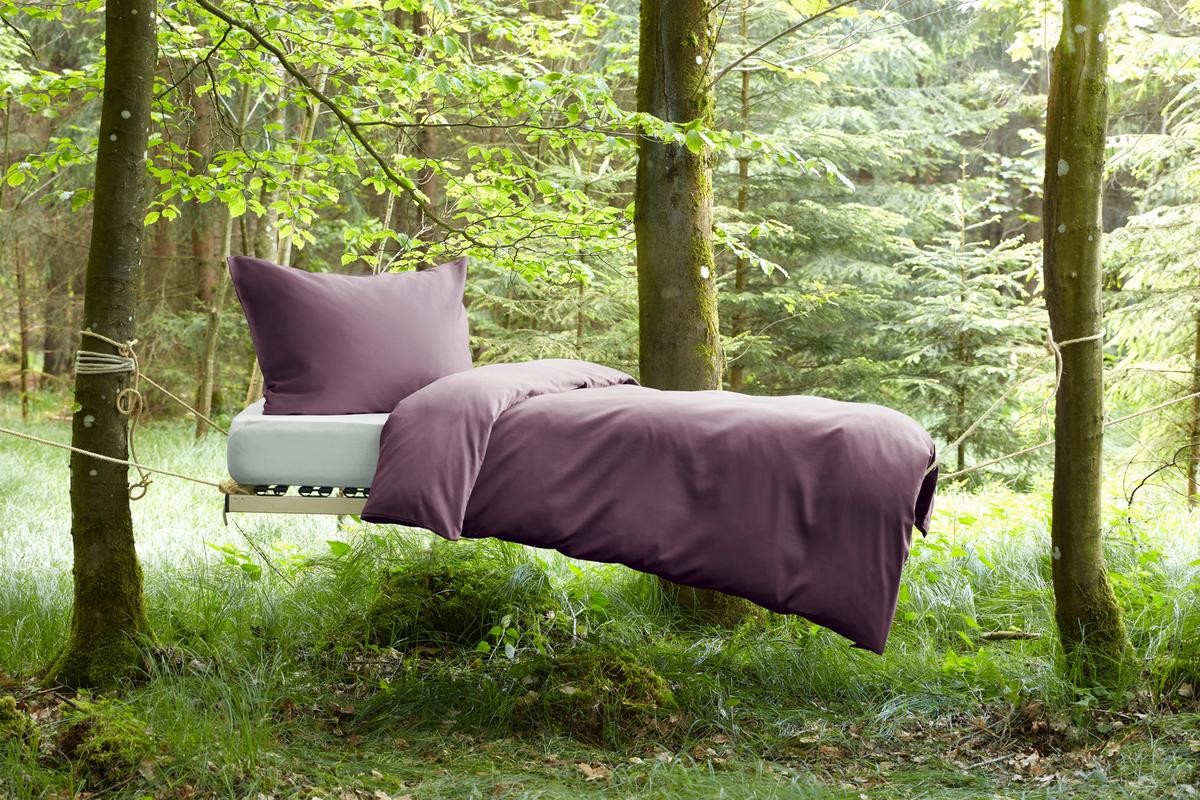 Bettwäsche Bio-Sophia Uni Lila ca. 140x200cm - Lila, Natur, Textil (140/200cm) - ecoTree