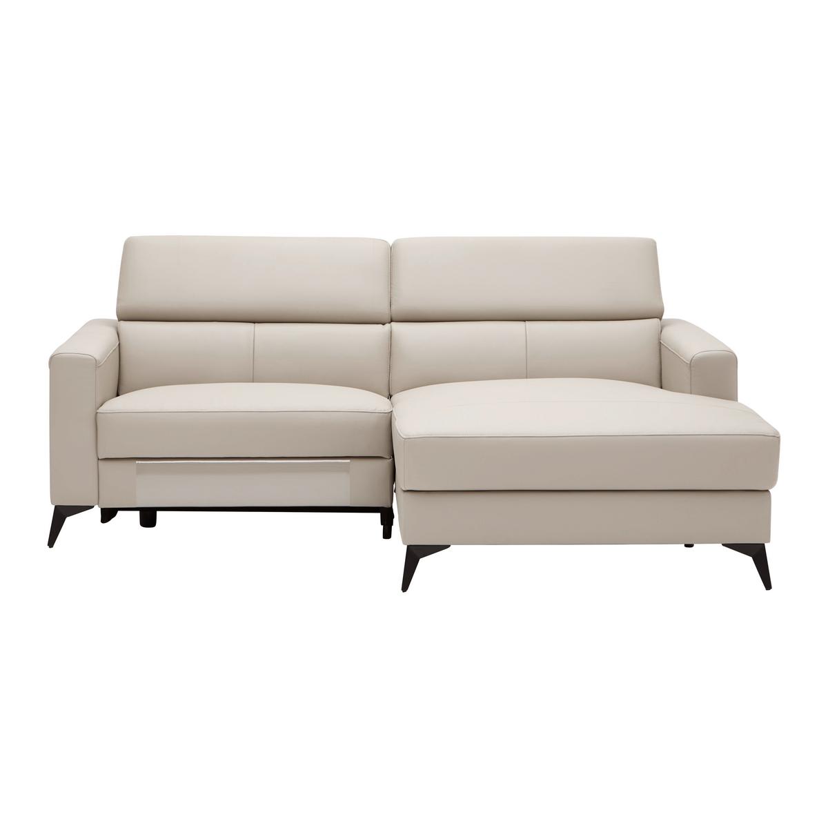 Ecksofa Bari Beige - beige/noir, Konventionell, cuir/métal (214/75-95/102-163cm) - Mömax