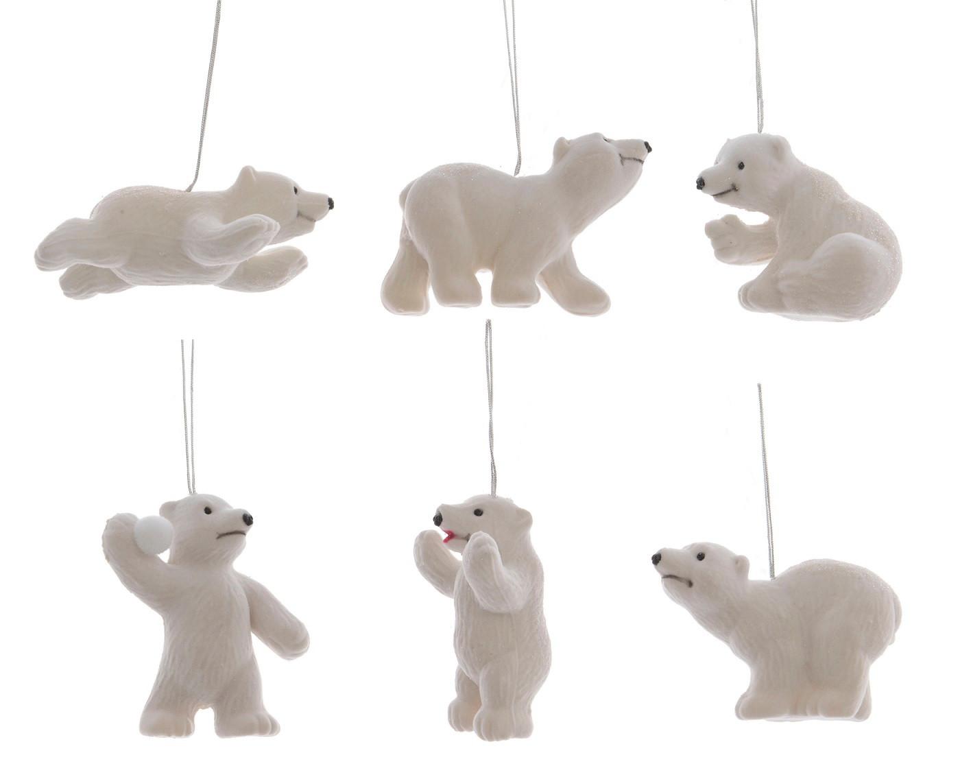 Ornamente brad de Crăciun Nordy - alb, Basics, plastic (2,5/3/8,5cm)