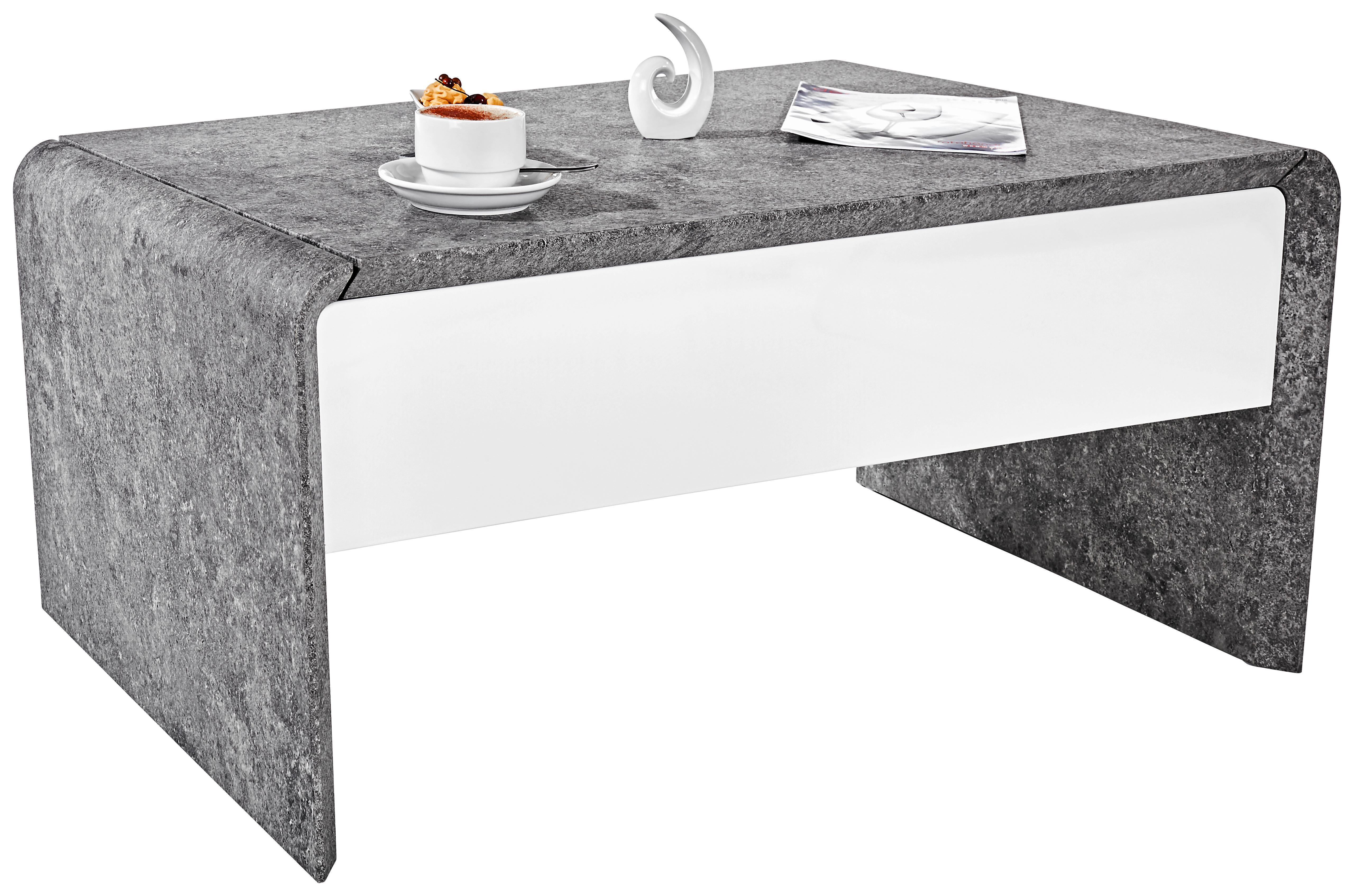 Klubska Miza Mailand, Siva, Bela, Nastavljiva - temno siva/bela, Moderno, kovina/leseni material (110/45-70,5/60cm)