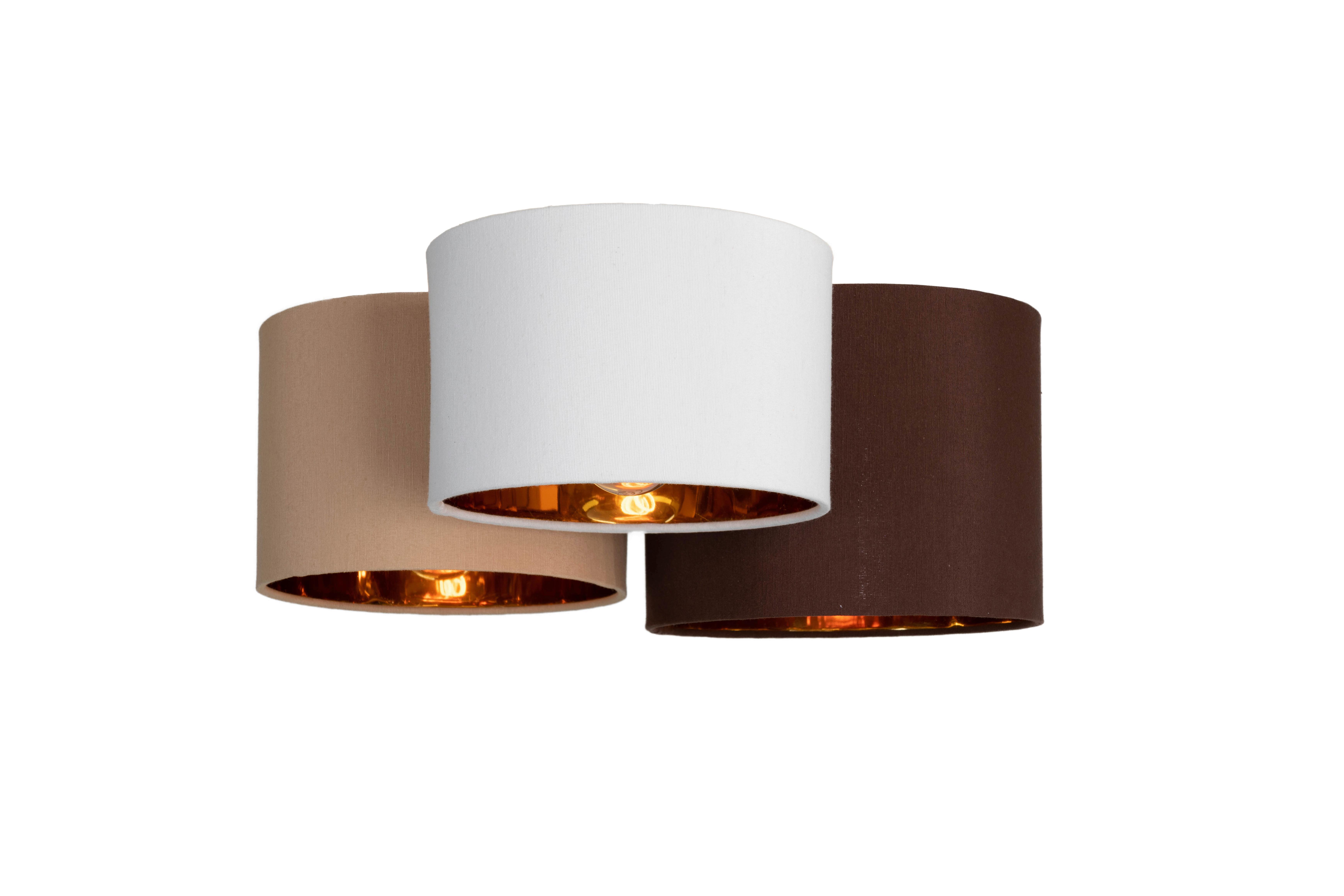 Deckenleuchte Bulgi max. 25 Watt - Beige/Goldfarben, KONVENTIONELL, Kunststoff/Textil (50/26cm) - Modern Living