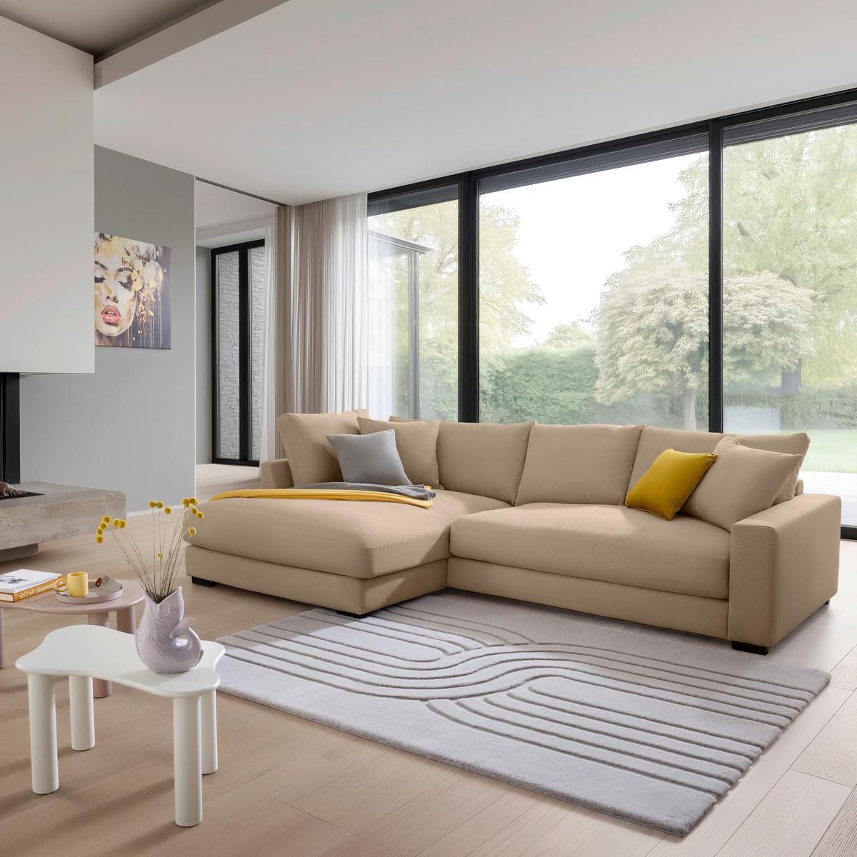 Kutna Garnitura Pedro - smeđa/crna, Moderno, tekstil/plastika (190/300cm) - Mömax