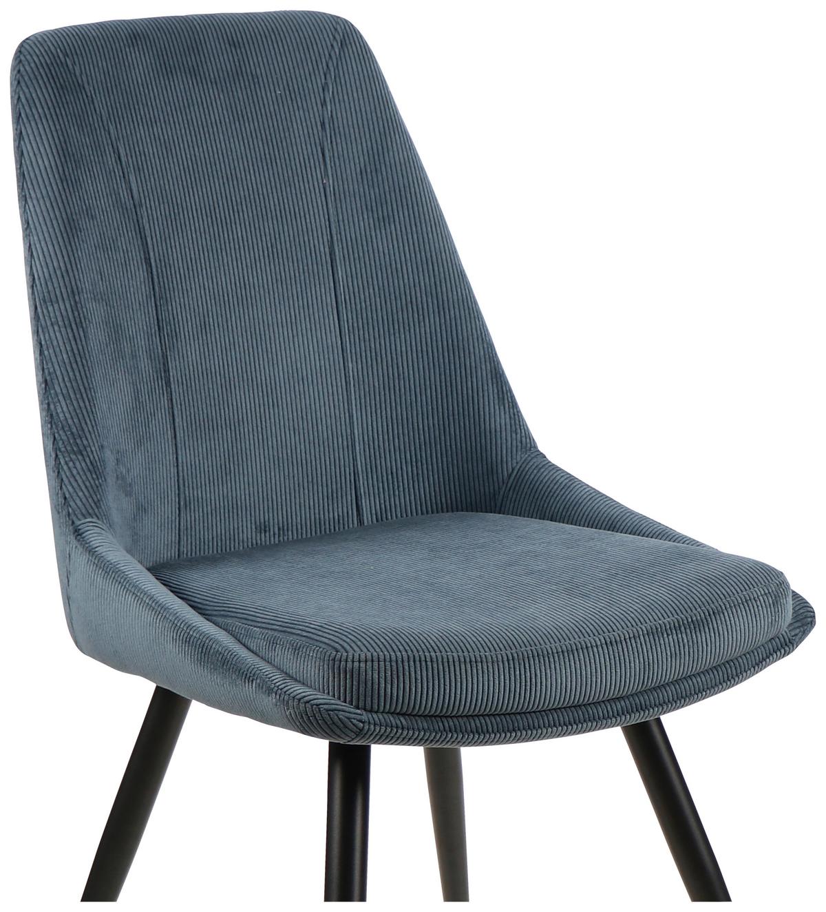KRZESŁO CORINNA - niebieski/czarny, Modern, metal/drewno (49/88/59cm) - MID.YOU
