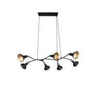 Hängeleuchte Roxie in Schwarz/Gold max. 10 Watt - Goldfarben/Schwarz, MODERN, Metall (113/69,5/150cm) - Trio Leuchten
