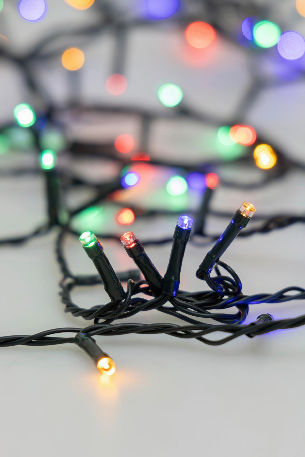 Lichterkette Nip Dunkelgrün max. 4,3 Watt - Dunkelgrün, Romantik / Landhaus, Kunststoff (1195cm) - Modern Living