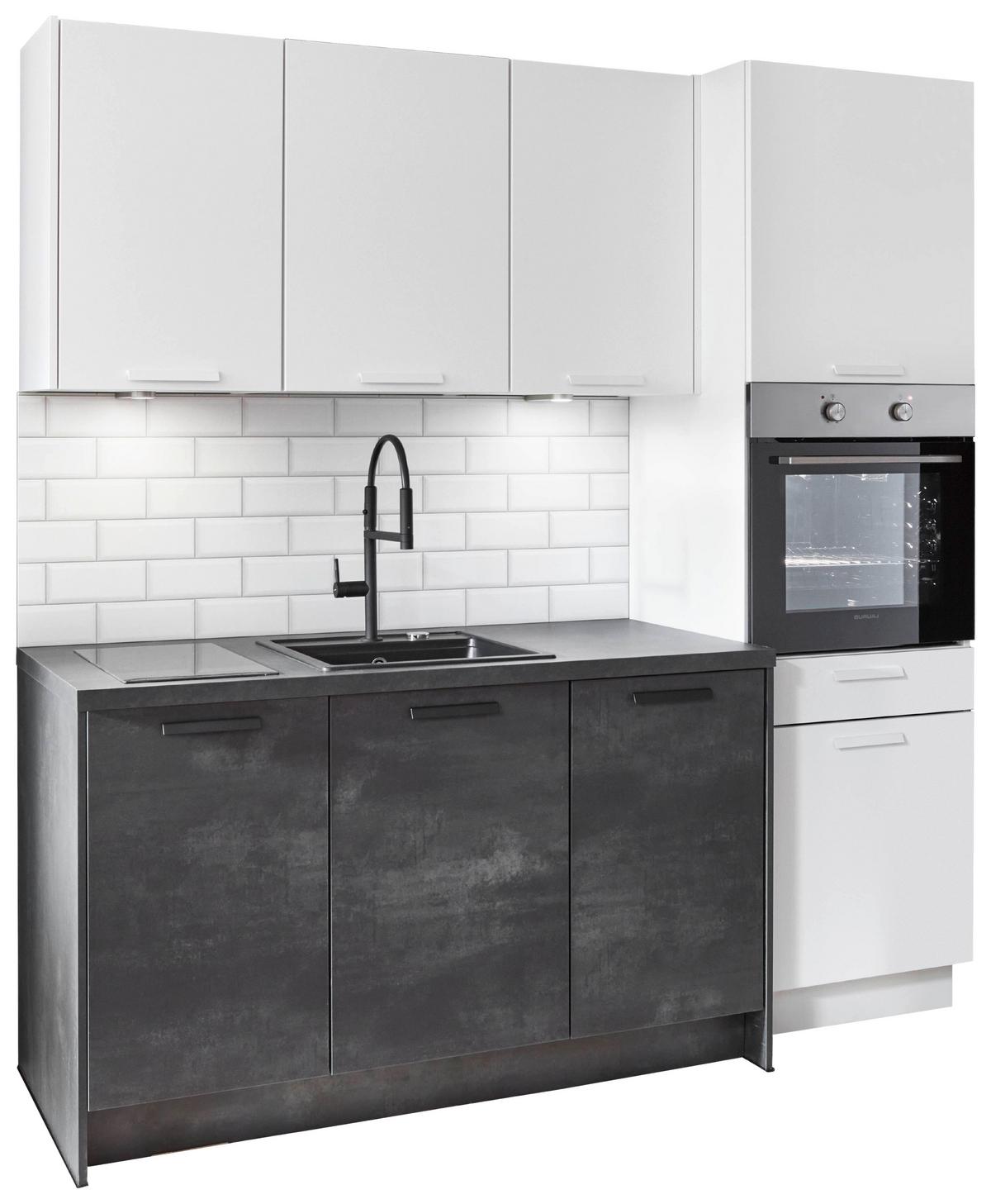 Kuhinjski Blok Touch/laser - črna/bela, Trendi, kovina/leseni material (204cm) - Nobilia