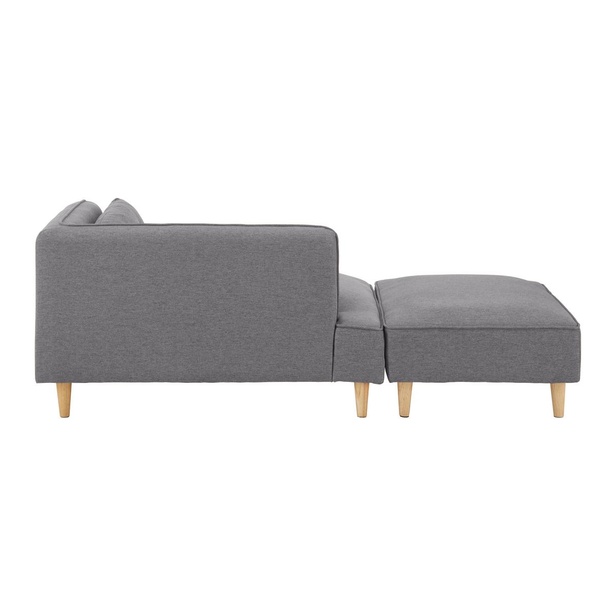 Sofa Fanny Dunkelgrau Leinenoptik mit Hocker - Dunkelgrau/Naturfarben, MODERN, Holz/Textil (154/55/73cm) - Bessagi Home