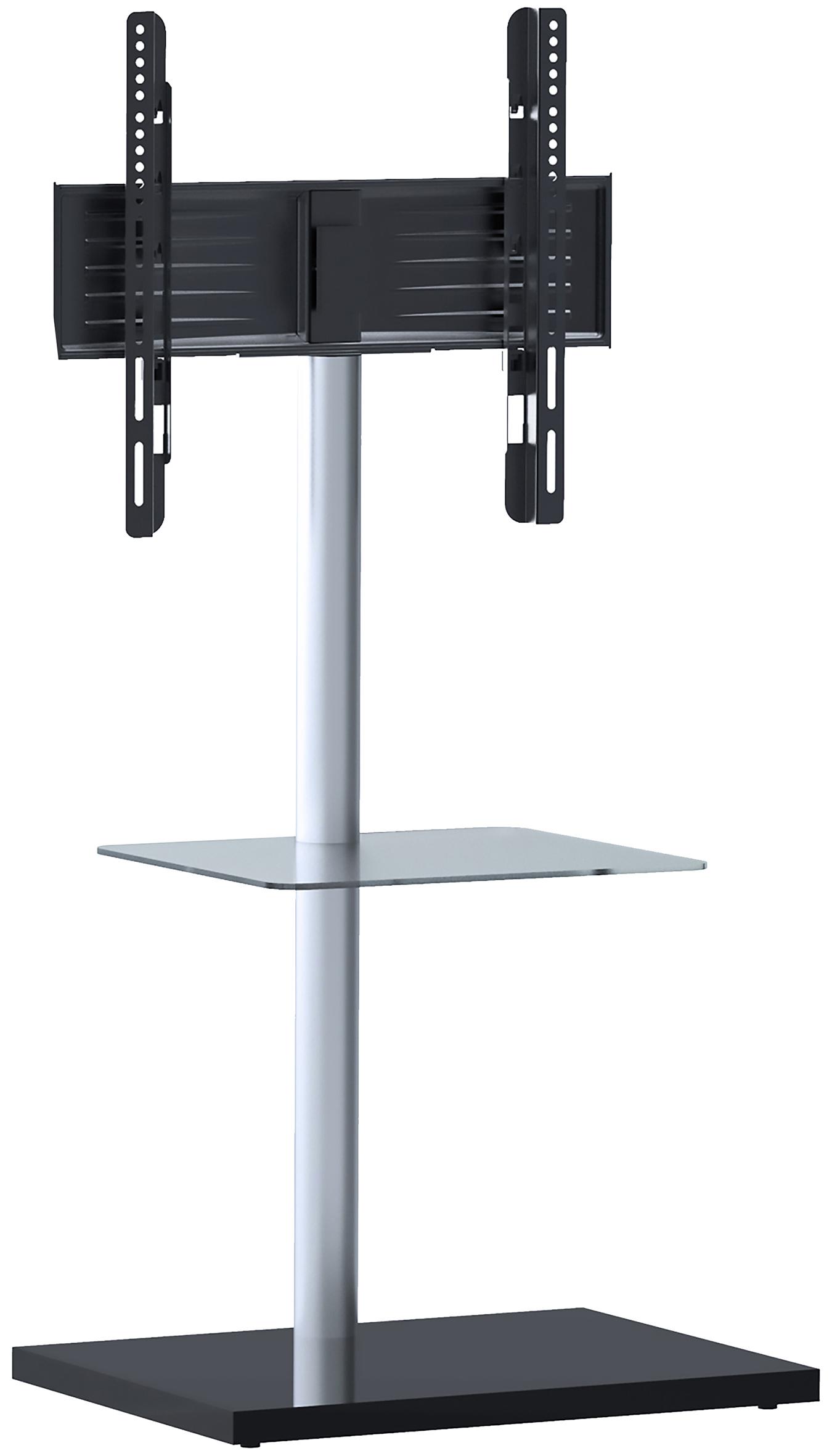 Stojalo Za Tv Nalano - srebrne barve/prozorno, Basics, kovina/steklo (100/60/45cm) - MID.YOU