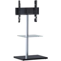 Stojalo Za Tv Nalano - srebrne barve/prozorno, Basics, kovina/steklo (100/60/45cm) - MID.YOU