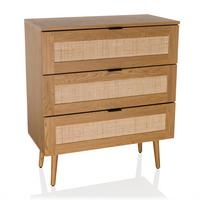 Komoda Boheo, Barva Hrasta - črna/barve hrasta, Moderno, leseni material (80/90/40cm) - MID.YOU