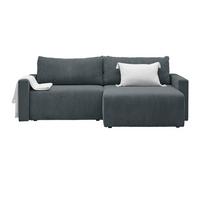 Ecksofa Dios Dunkelgrau - Dunkelgrau/Schwarz, MODERN, Holz/Kunststoff (228/91/146cm) - Based