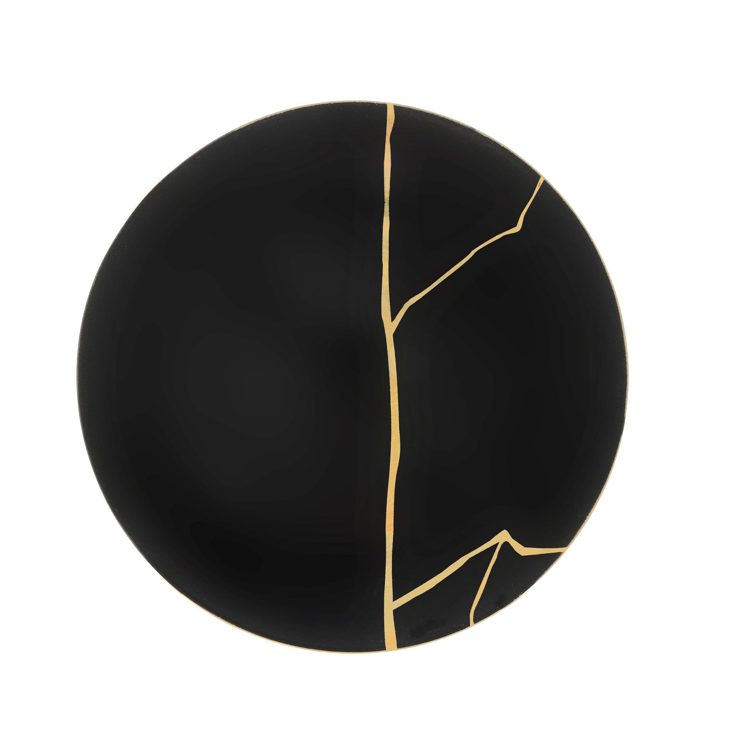 Speiseteller Onix in Schwarz/Goldfarben Ø 27cm - Goldfarben/Schwarz, MODERN, Keramik (27cm) - Mömax