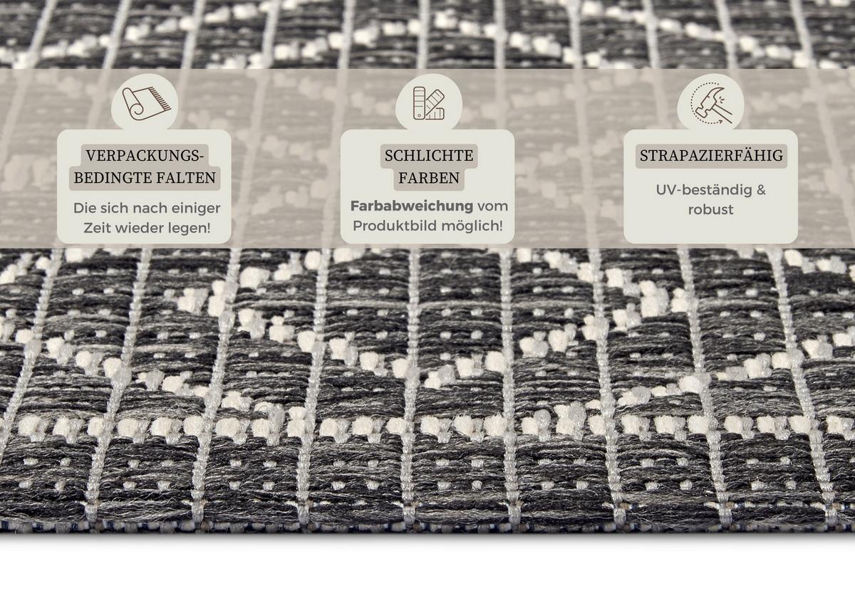 Outdoorteppich Lahal Grau/Beige ca. 155x235cm - Beige/Grau, Design, Kunststoff (155/235cm)
