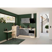 Eckküche IBZ ohne Geräte ca. 241x225 cm Grau - Eichefarben/Schwarz, Design, Holzwerkstoff/Metall (241/225cm) - Impuls