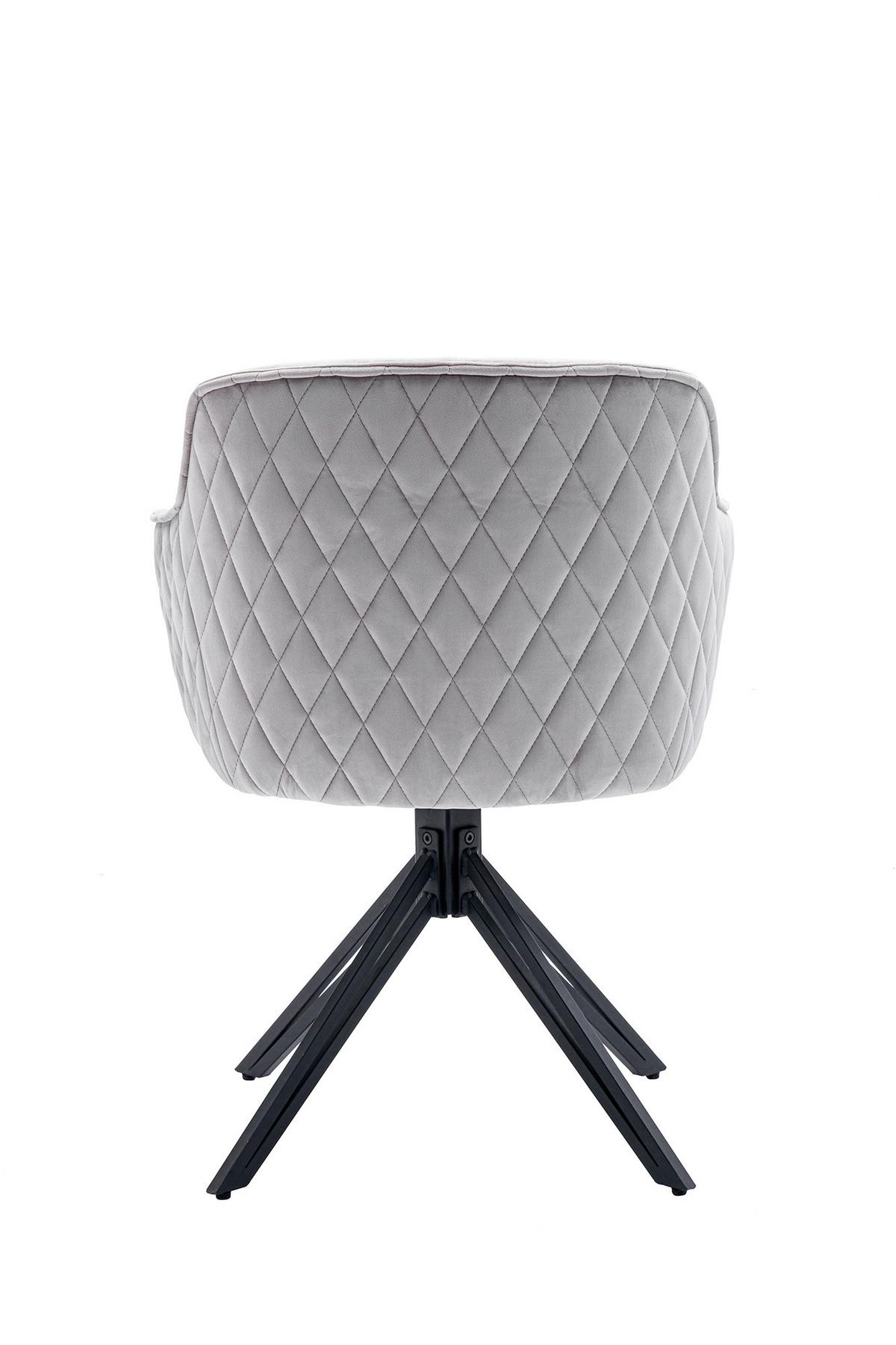 Naslanjač Samt, Svetlo Siva, Vrtljiv - črna/svetlo siva, Moderno, kovina/tekstil (59/83/60cm) - MID.YOU