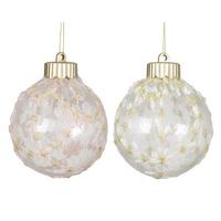 Glob de Crăciun cca. 8 cm Clove - alb/străveziu, Basics, plastic (8cm)