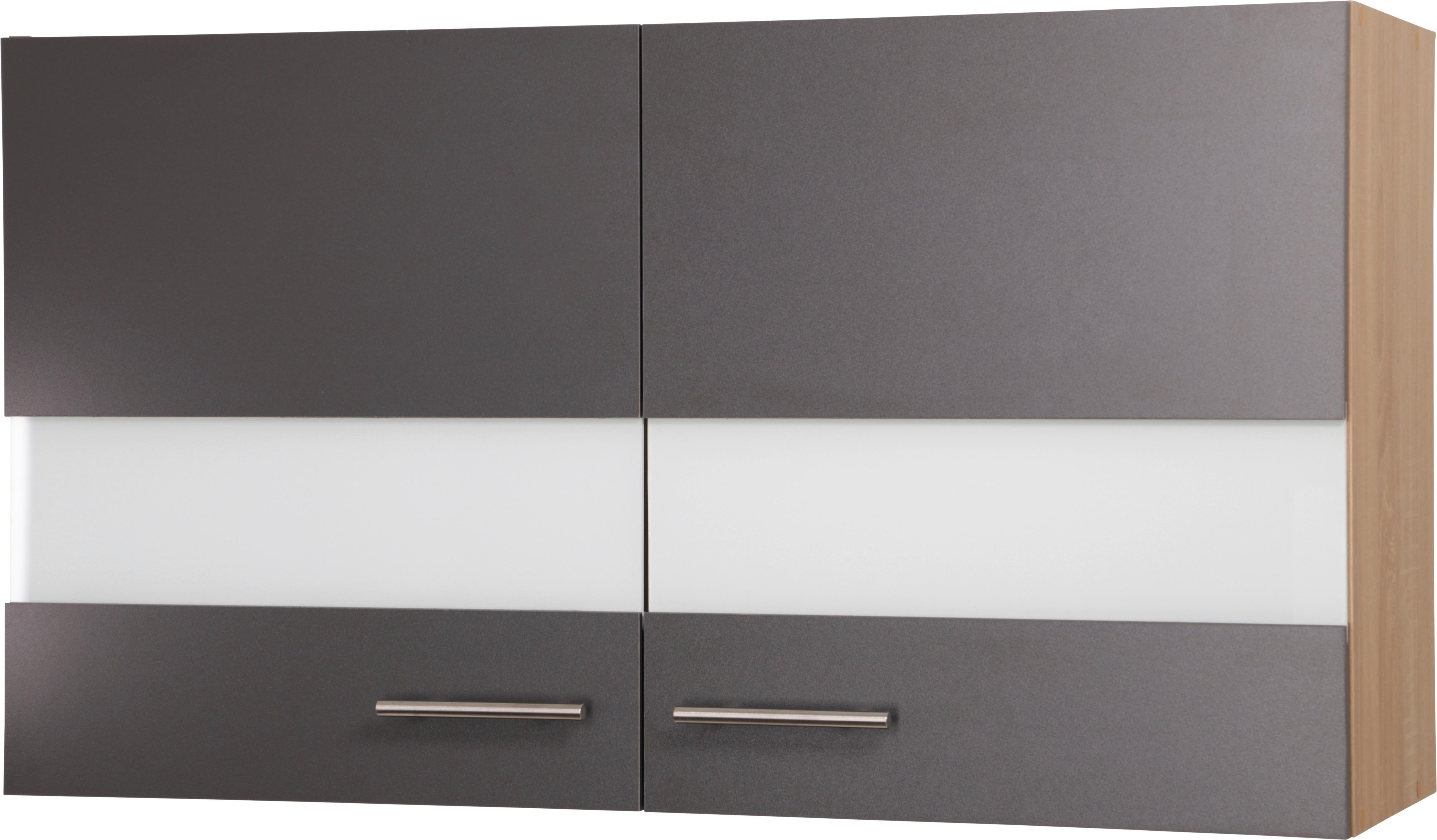 Kuhinjska Zgornja Omarica Merle, Barva Hrasta, Siva - srebrne barve/siva, Basics, kovina/steklo (100/56,1/34,6cm) - Respekta