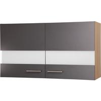 Kuhinjska Zgornja Omarica Merle, Barva Hrasta, Siva - srebrne barve/siva, Basics, kovina/steklo (100/56,1/34,6cm) - Respekta