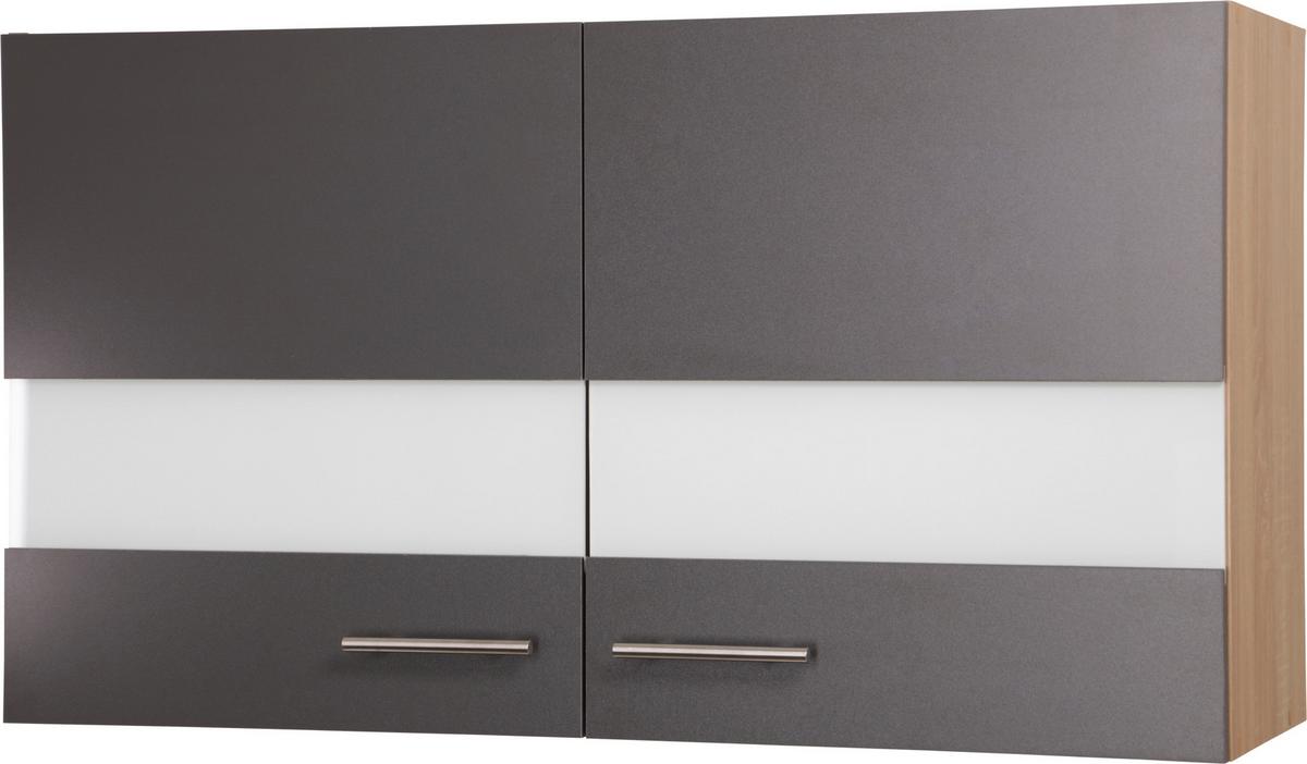 Kuhinjska Zgornja Omarica Merle, Barva Hrasta, Siva - srebrne barve/siva, Basics, kovina/steklo (100/56,1/34,6cm) - Respekta