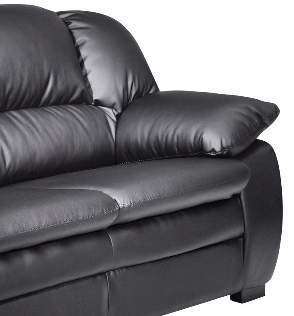 Zweisitzer-Sofa "Casino I" , schwarz - Schwarz, KONVENTIONELL, Kunststoff/Textil (159/88/92cm) - MID.YOU