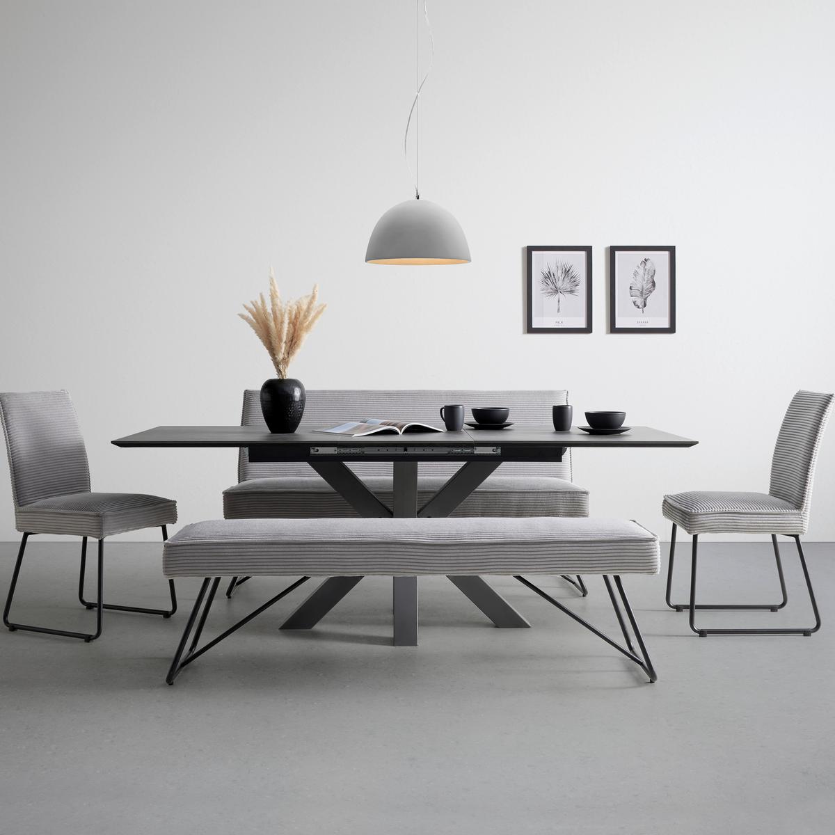 Masă sufragerie Luzern - grafit, Modern, material pe bază de lemn (160-210/75/90cm) - Mömax