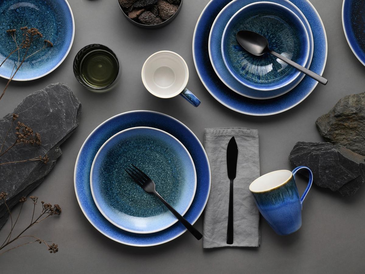 Kombinirani Servis Caldera Blau, 16-Delni - modra/bela, Basics, keramika - Creatable