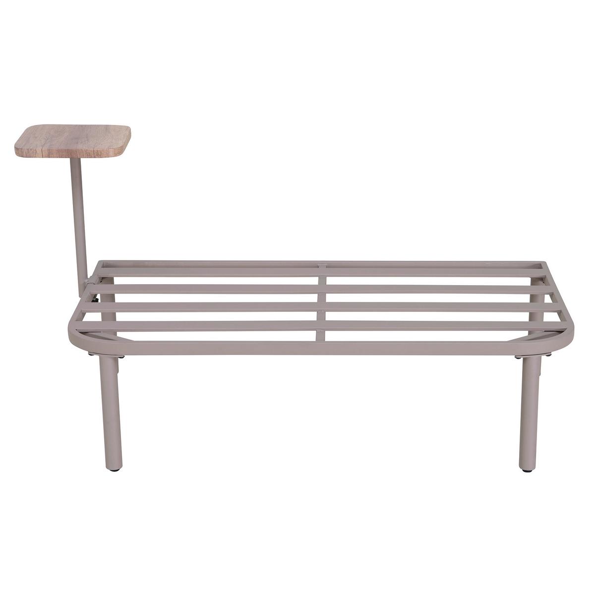 Doppelliege Tagesbett Porto Grau/Naturfarben - Naturfarben/Grau, Basics, Holz/Kunststoff (142/82/128cm) - Modante