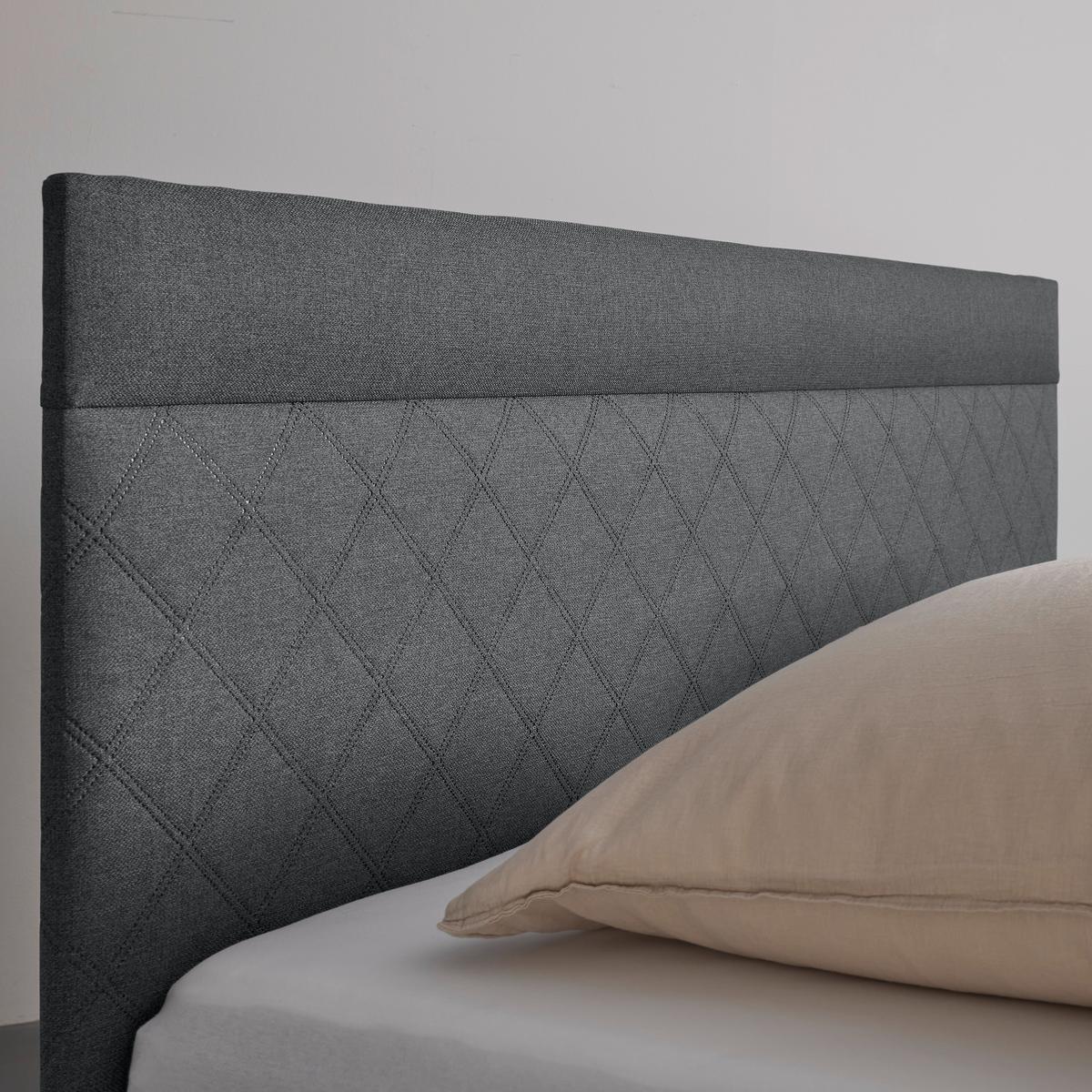 Pat tip boxspring fără arcuri ROSA - gri închis, Modern, lemn/textil (180/200cm) - Bessagi Home