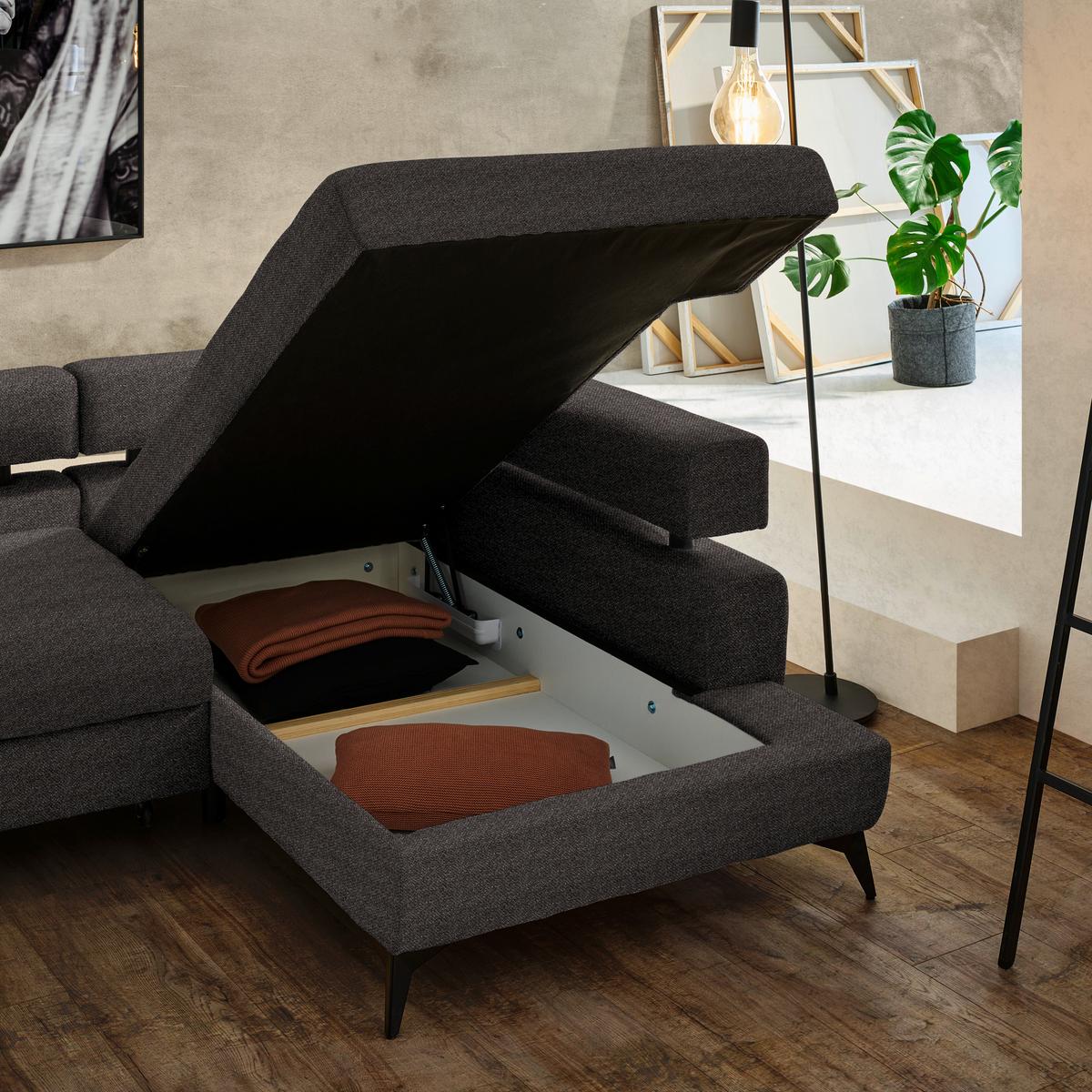 Coltar ROSALIE - maro închis, Konventionell, textil (265/184cm) - Modern Living