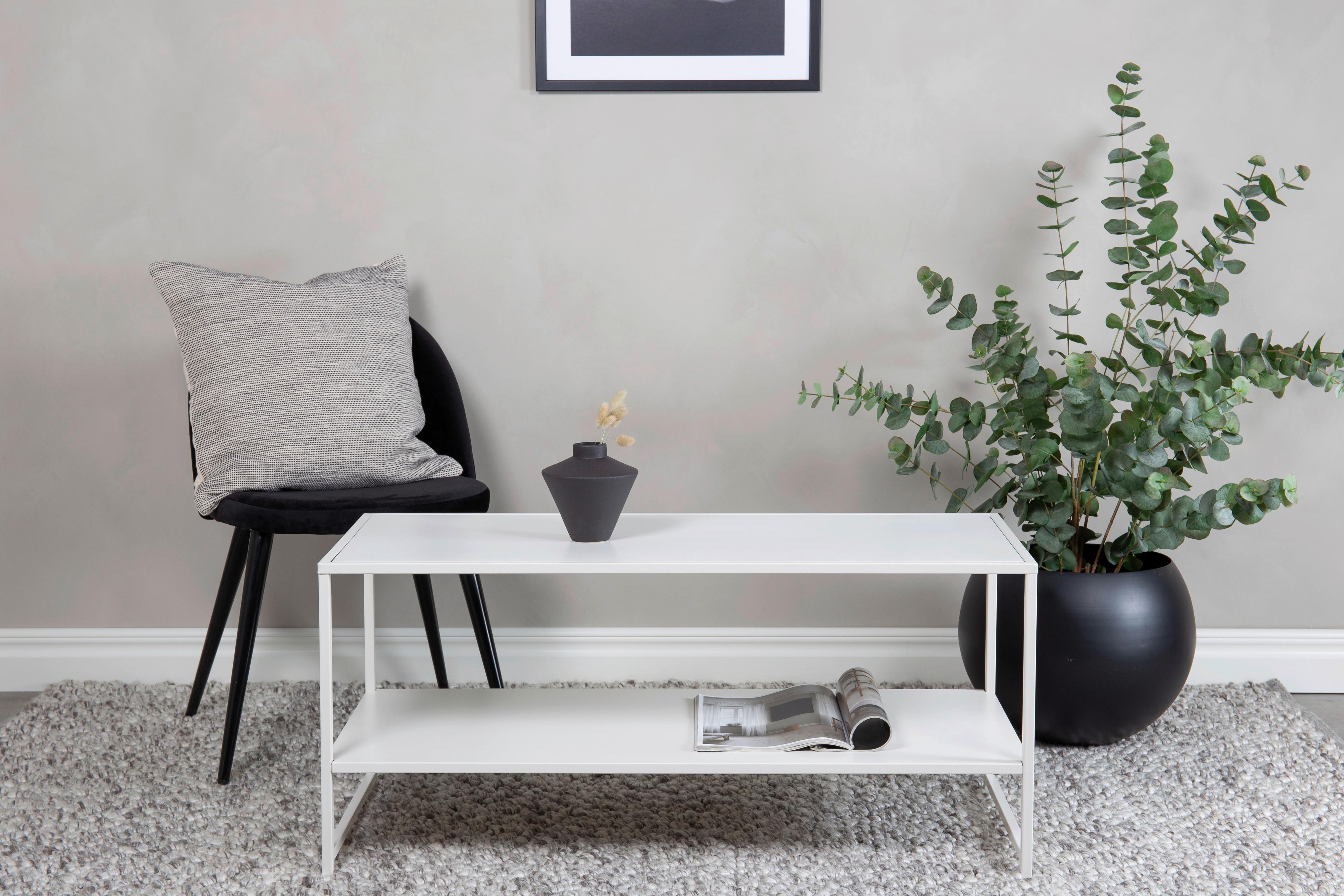 COUCHTISCH STAAL - Weiß, Design, Metall (102/43/45cm) - Livetastic