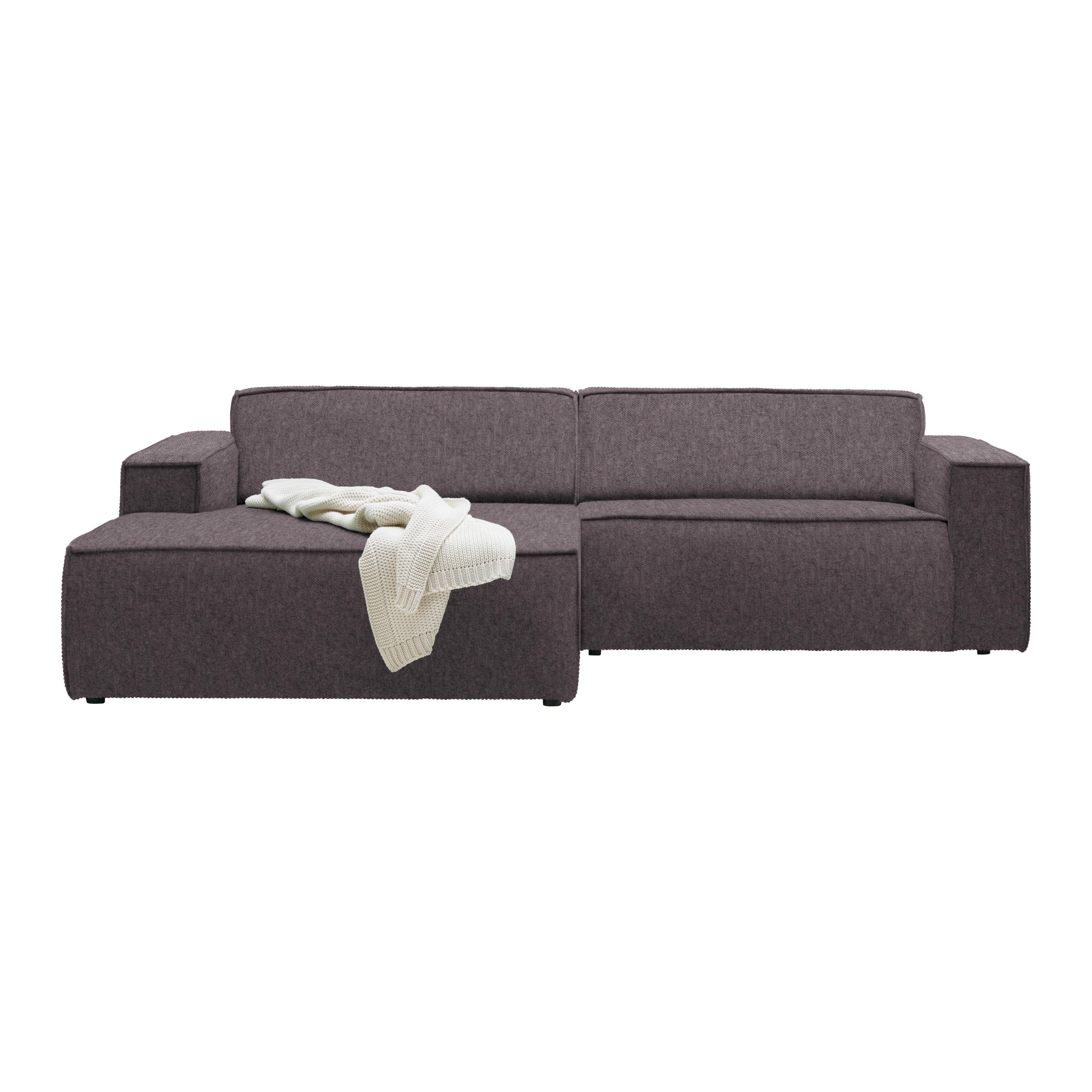 Wohnlandschaft Loft Graphitfarben - Graphitfarben/Schwarz, MODERN, Kunststoff/Textil (172/75/265cm) - Mömax