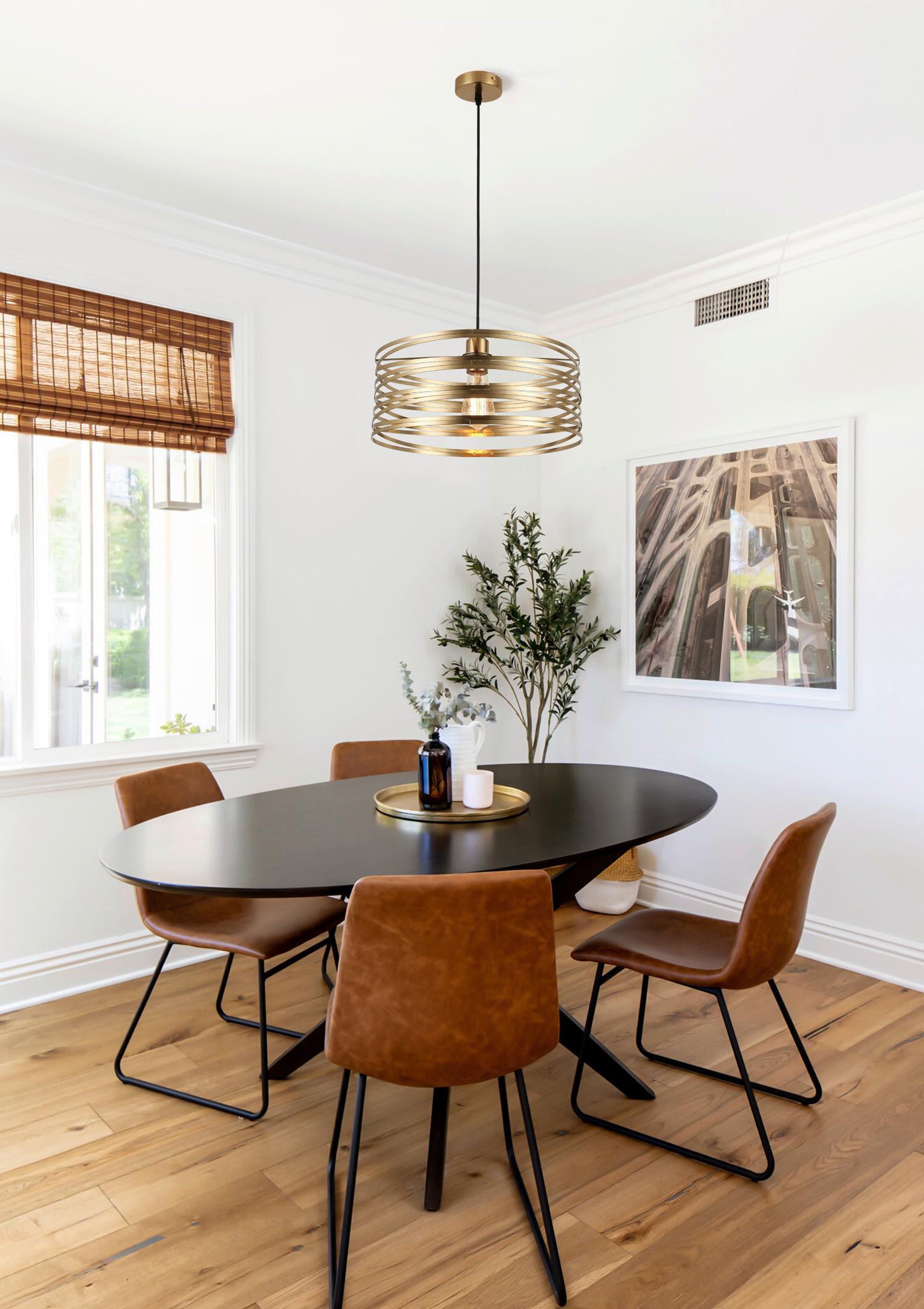 Hängeleuchte Silvain max. 40 Watt - Messingfarben/Schwarz, MODERN, Kunststoff/Metall (40/120cm) - Modern Living