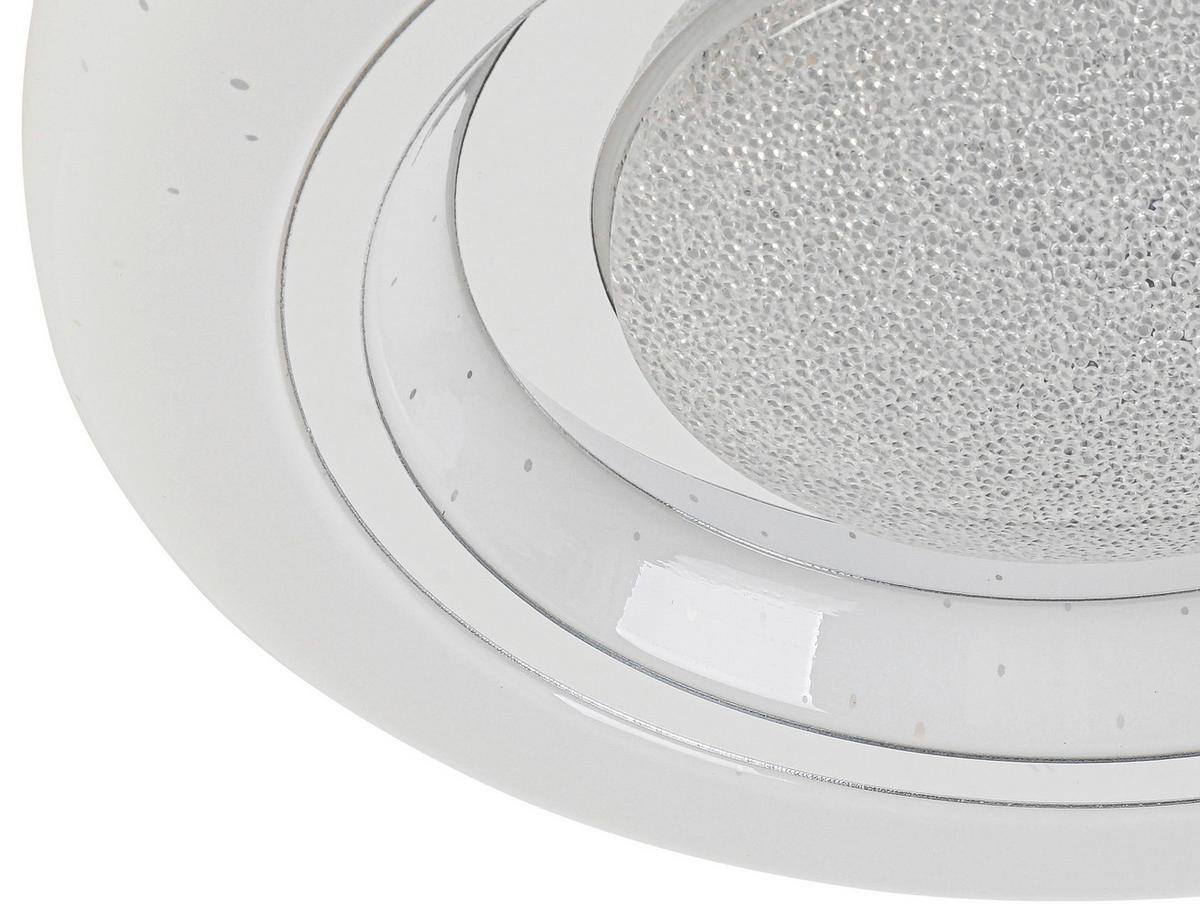 Led-deckenleuchte Ali Weiss/chromfarben Max.12 Watt - Chromfarben/Weiss, Modern, Kunststoff/Metall (26/26/5,5cm) - Mömax