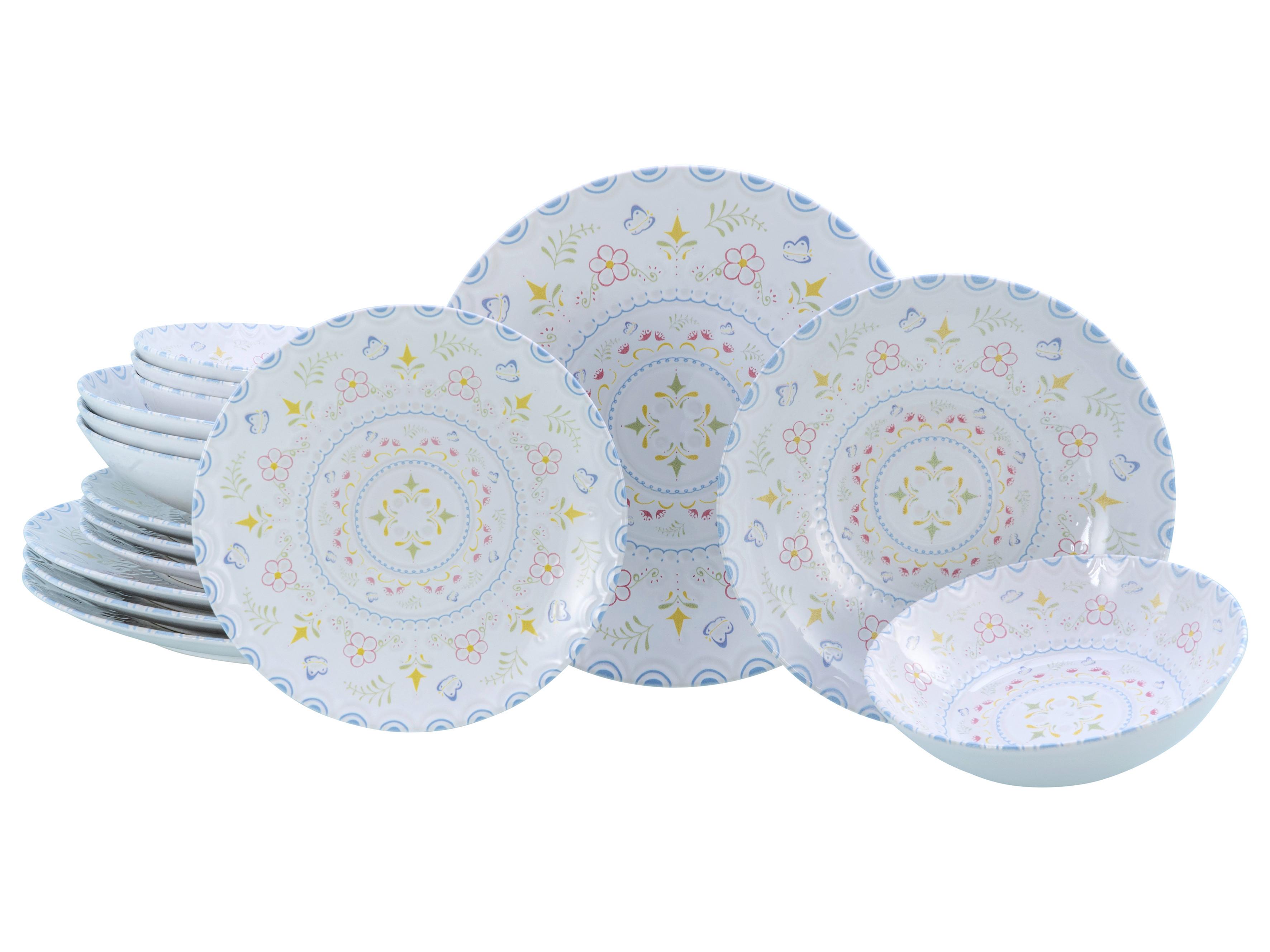 Jedilni Servis Primavera Pastell, 16-Delni - bela/večbarvno, Basics, keramika - Creatable