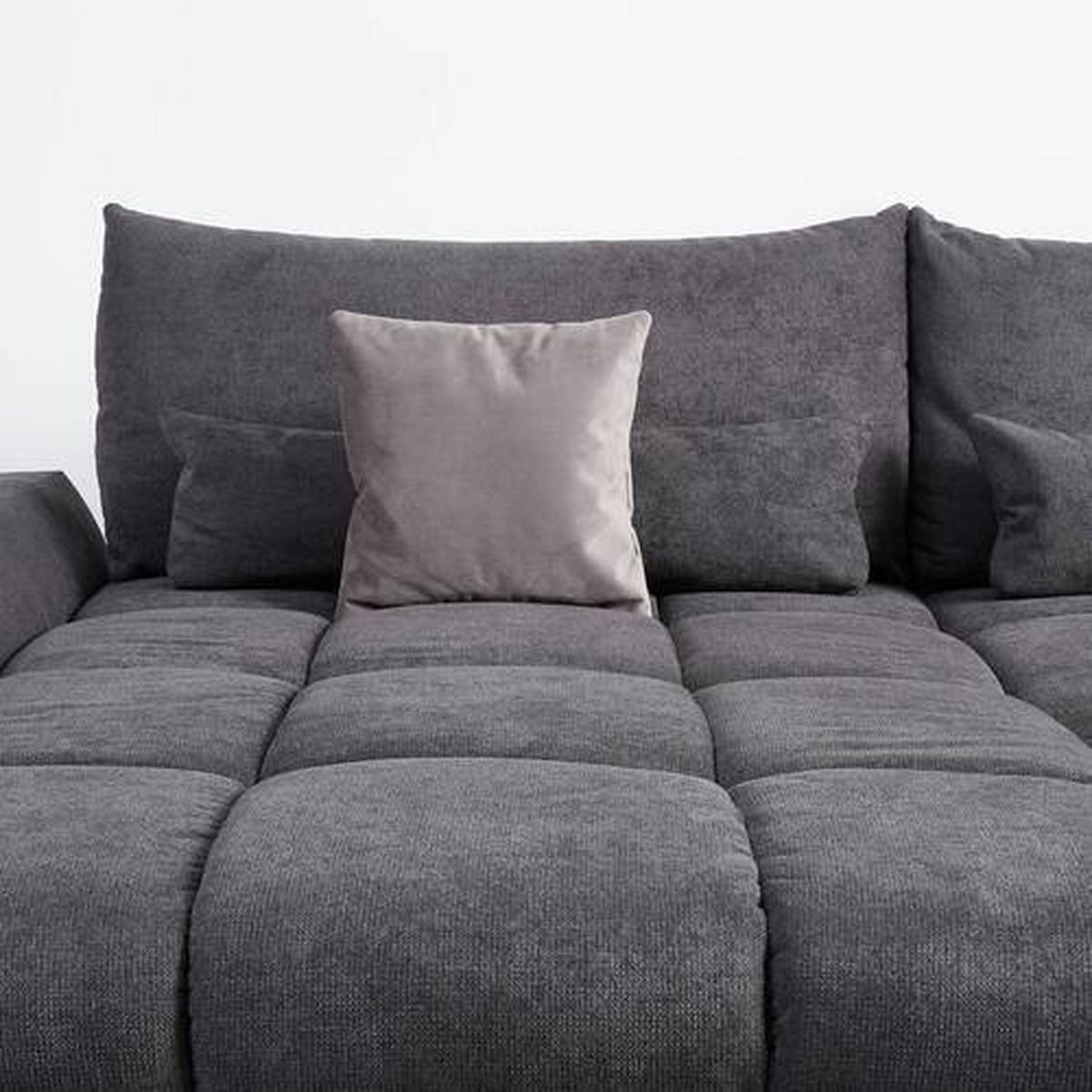 Wohnlandschaft Waikiki in Schwarz - Chromfarben/Schwarz, KONVENTIONELL, Kunststoff/Textil (337/69/228cm) - Mömax