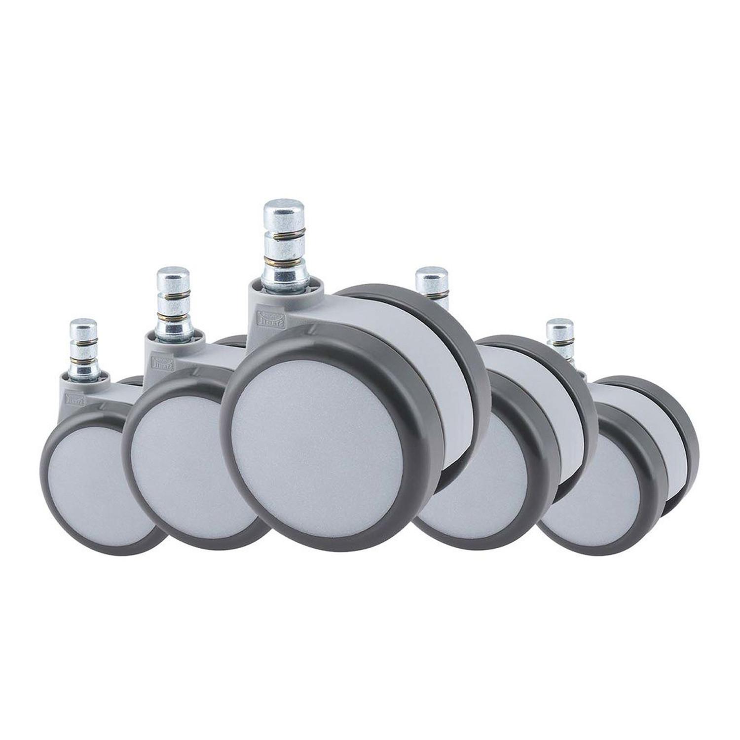 Set Kolesc Za Vrtljivi Stol Rolo Move, Siva, Bela, 5-Delni - siva/bela, Basics, kovina/umetna masa (5/8,7/6cm) - MID.YOU