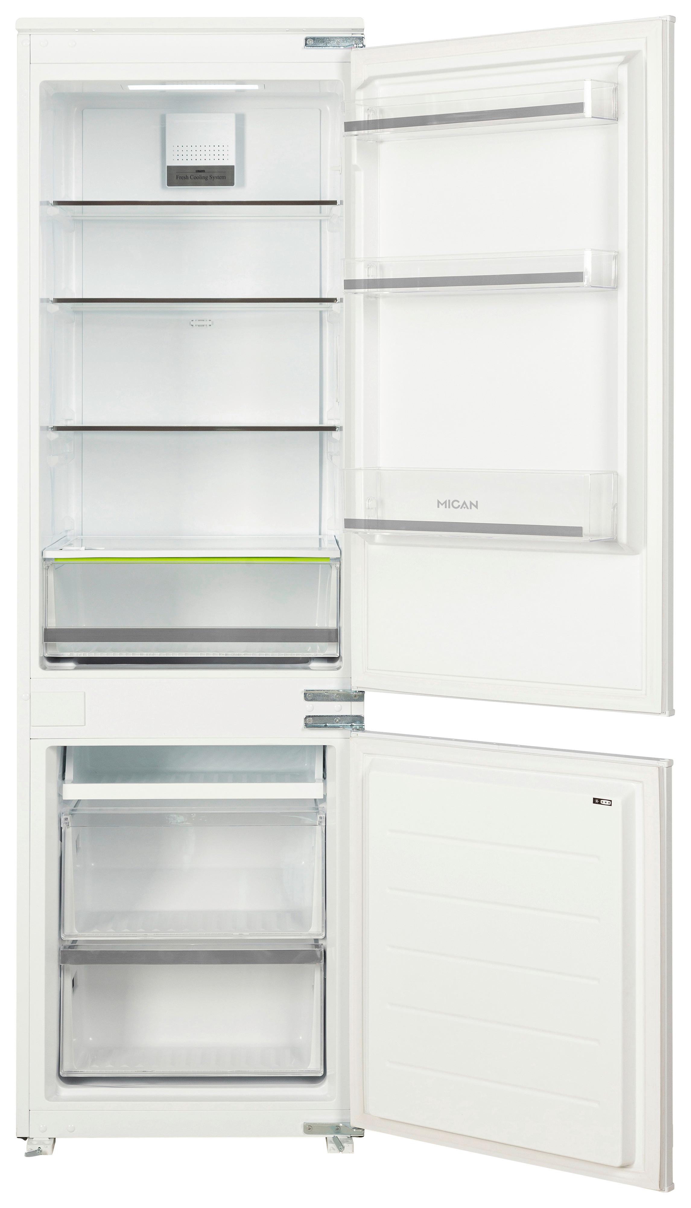 Kühl-Gefrier-Kombination EKMBMFNFE Schlepptürtechnik - Weiß, Basics, Glas/Kunststoff (54,0/178,5/51,0cm) - Mican