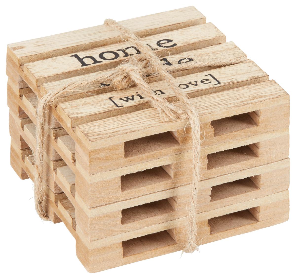 Untersetzerset Connor in diversen Farben - Schwarz/Braun, MODERN, Holzwerkstoff (10qm)