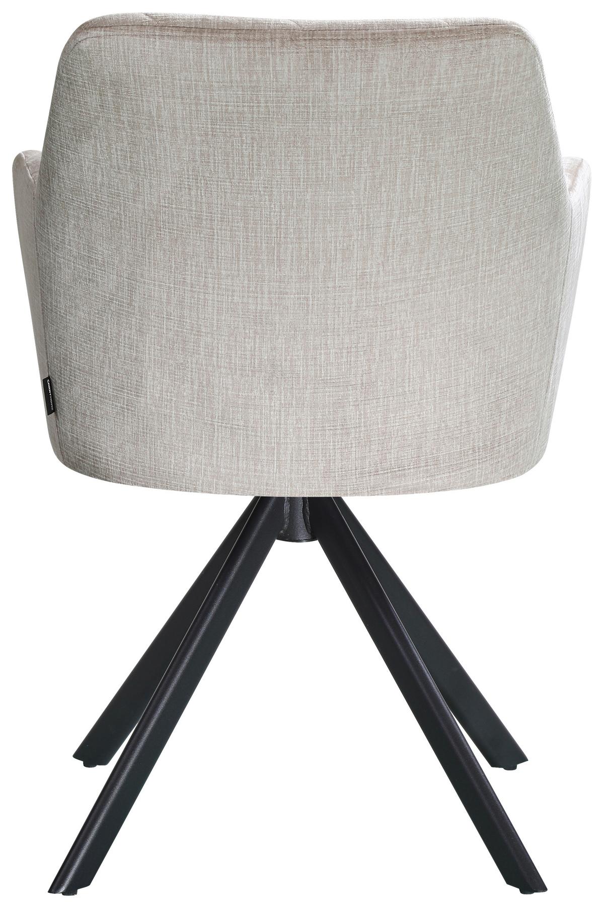 KRZESŁO Z PODŁOKIETNIKAMI POLO  -EXKLUSIV- - beżowy/czarny, Design, metal/tkanina (60/87/58cm) - Carryhome