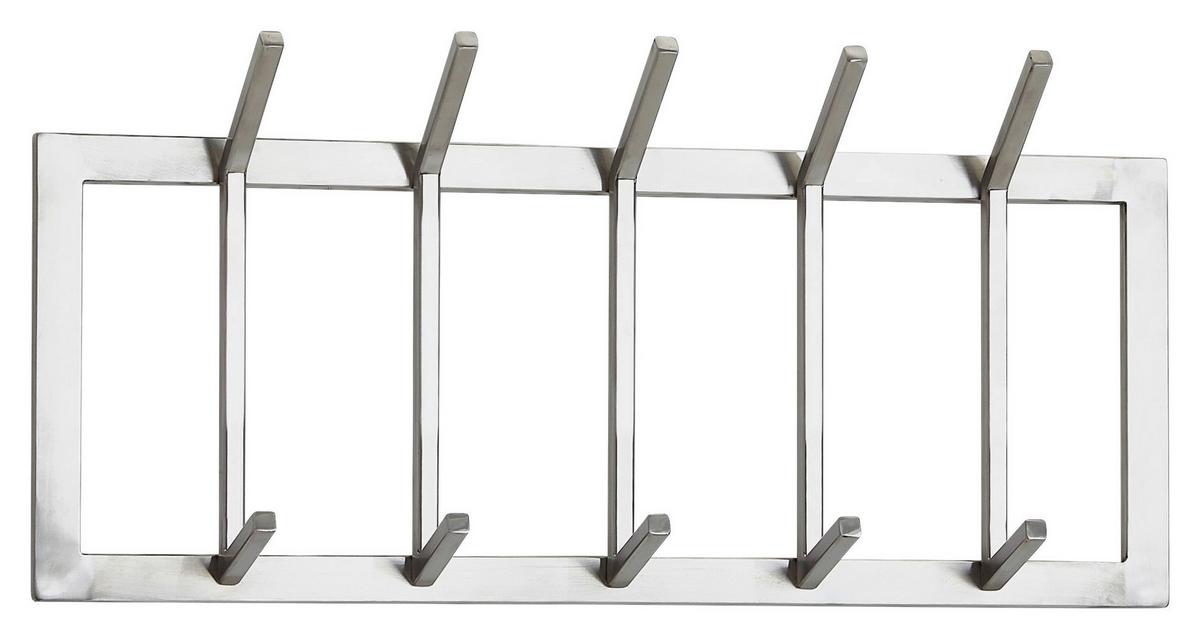 Wandgarderobe Wohnling ca. 65x30x10cm Silberfarben - Silberfarben, MODERN, Metall (65/30/10cm) - MID.YOU