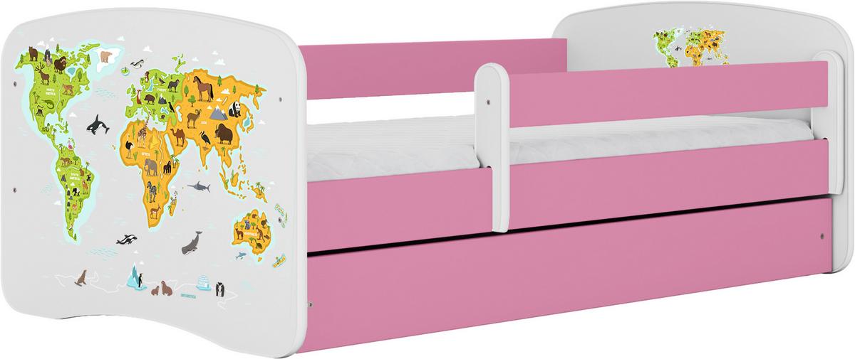 Otroška Postelja Babydreams, Bela, Roza, 80x160cm - pink/bela, Moderno, tekstil/leseni material (80/160cm) - MID.YOU